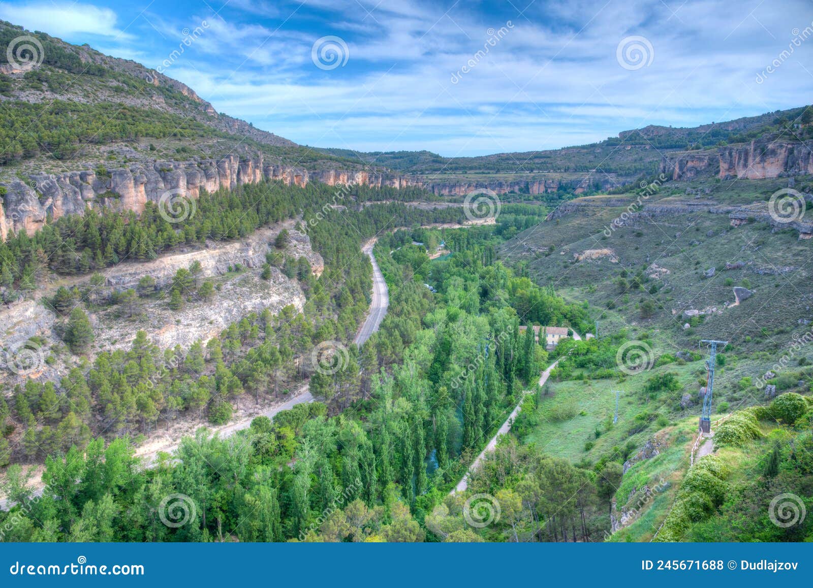 rio huecar passing spanish town cuenca.