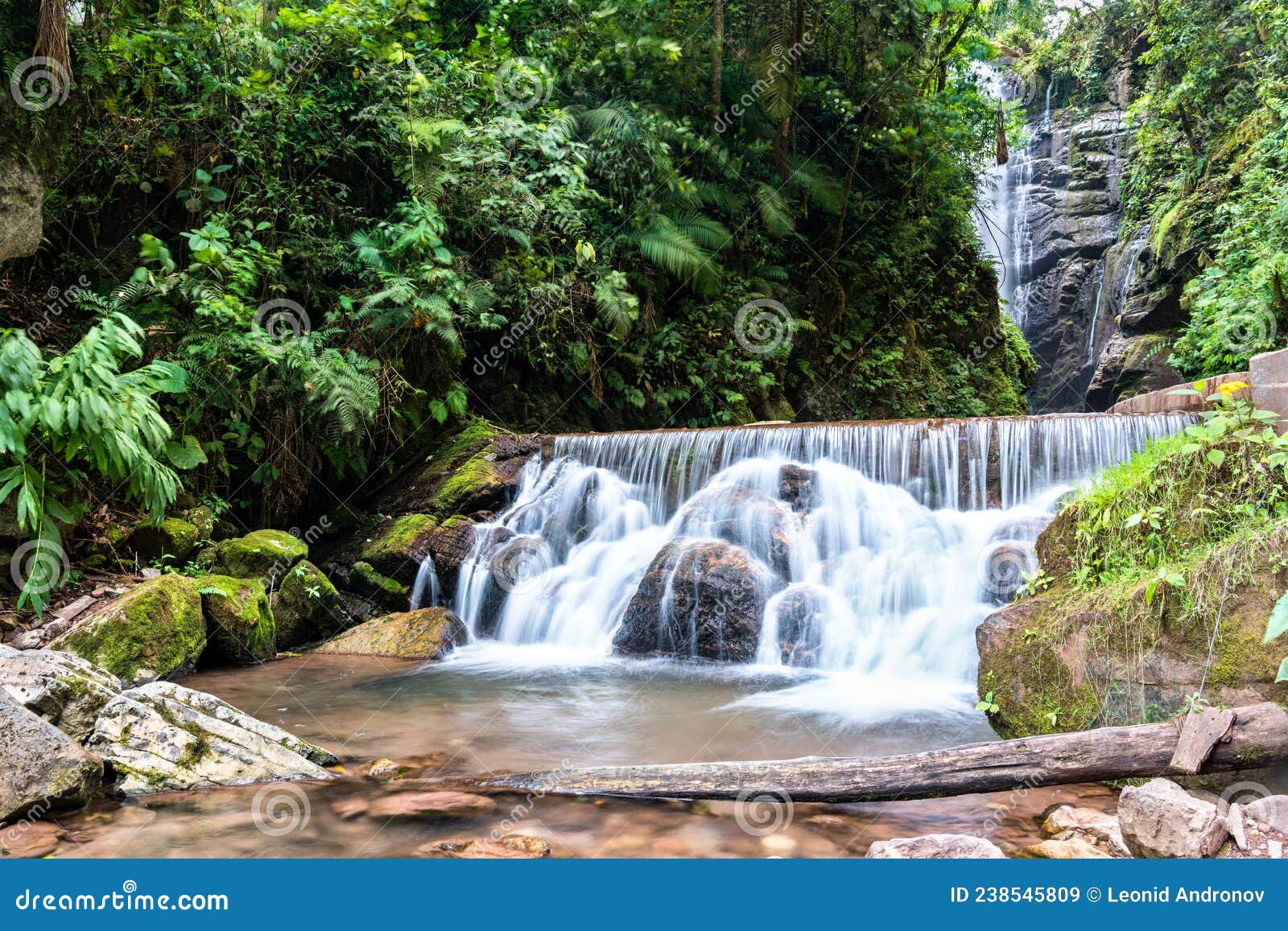 rio tigre waterfall in the jungle of oxapampa in peru