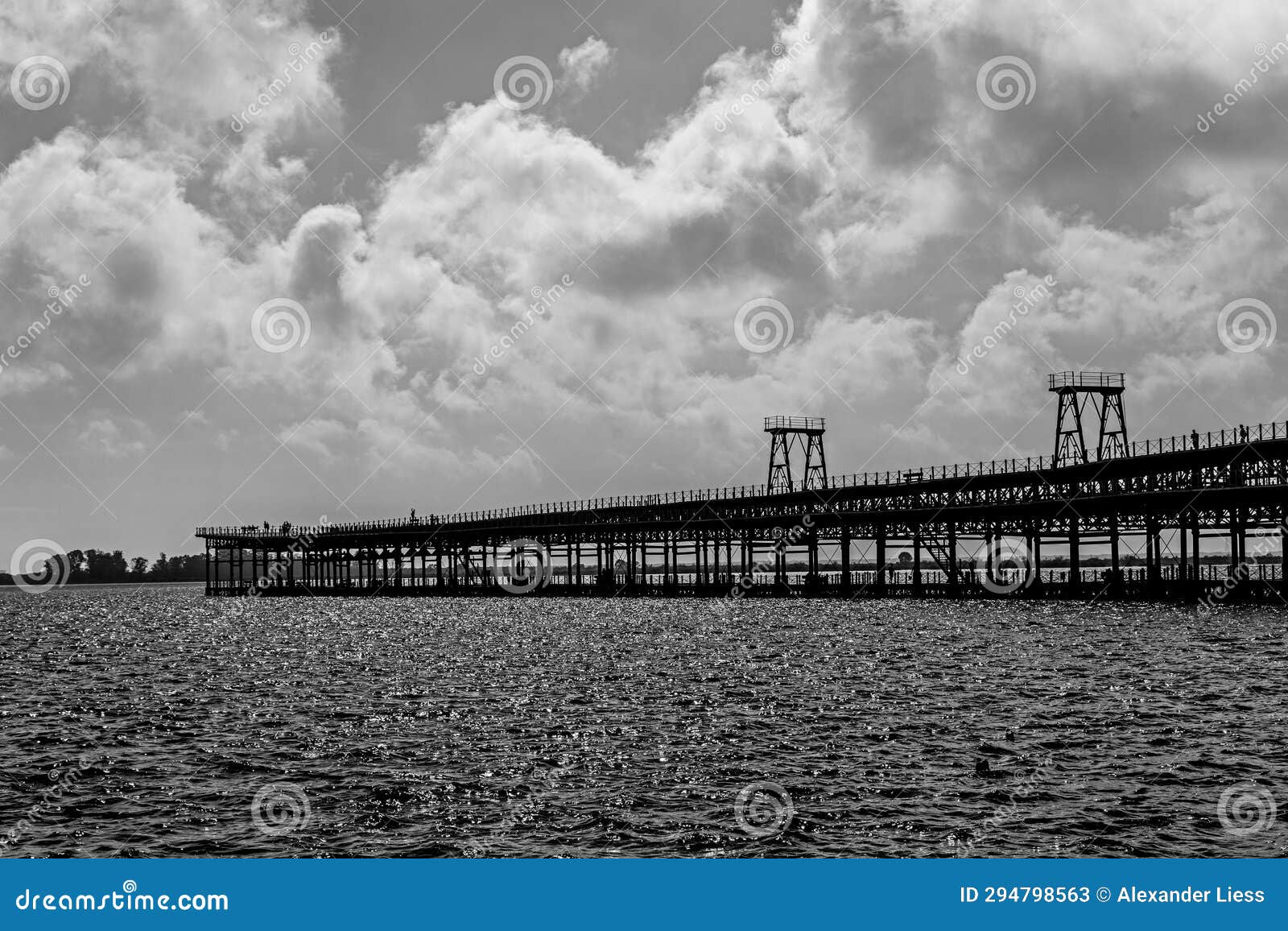 black and white picture of the rio tinto company dock or in spanish muelle de la compaÃ±Ã­a de rÃ­o tinto in huelva in andalusia