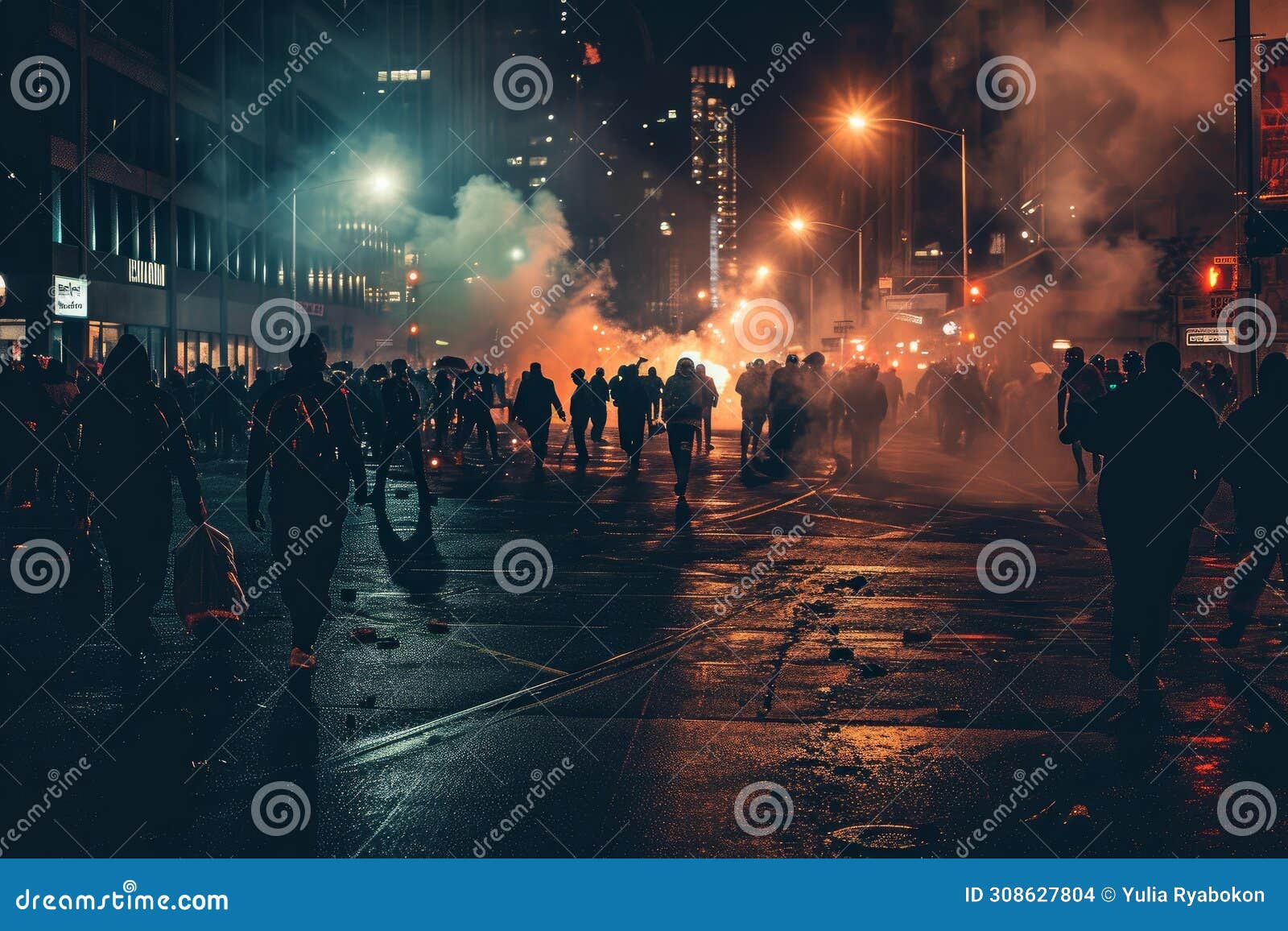 riot civil unrest protest. generate ai