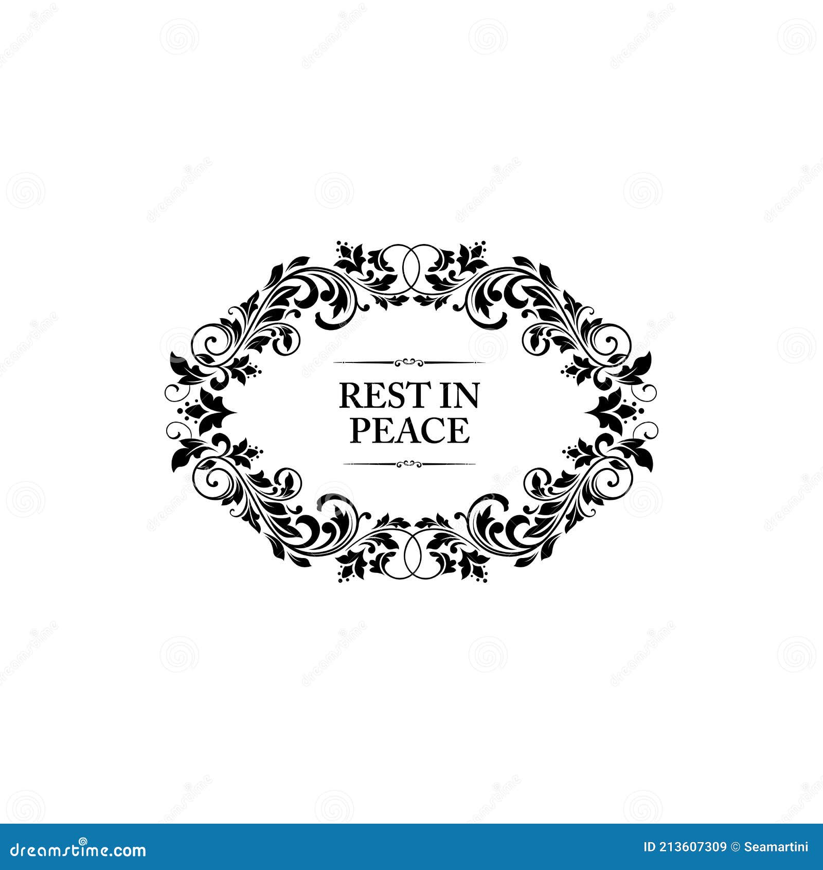 RIP Lettering on Gravestone in Ornamental Frame Stock Vector - Illustration  of black, memorial: 213607309