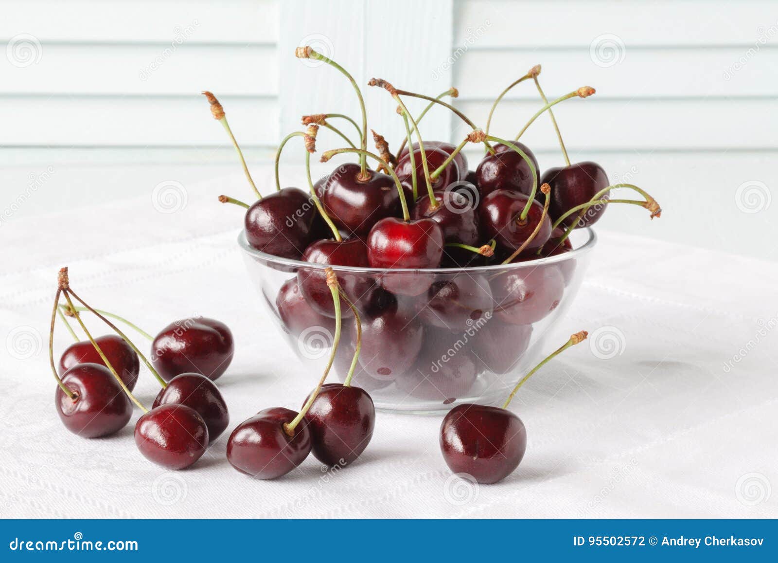 Ripe Cherries on Breakfast Table Stock Photo Image of cherry, sunny