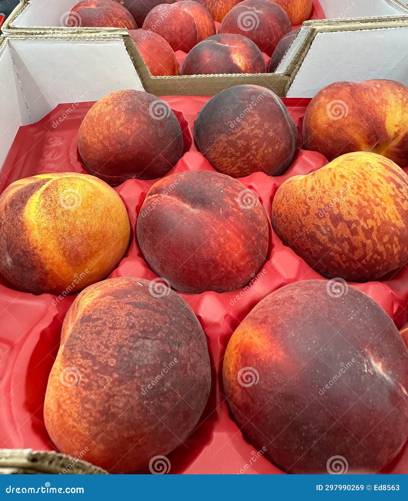 Ripe and Delicious Nectarines on Display in Store Stock Image Image