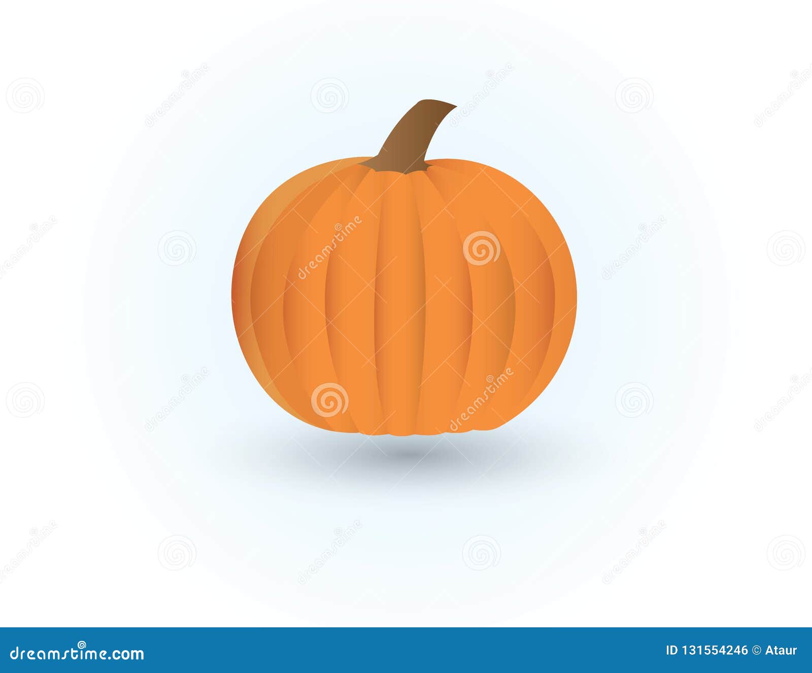 a ripe fresh organic orange pumpkin on white background  