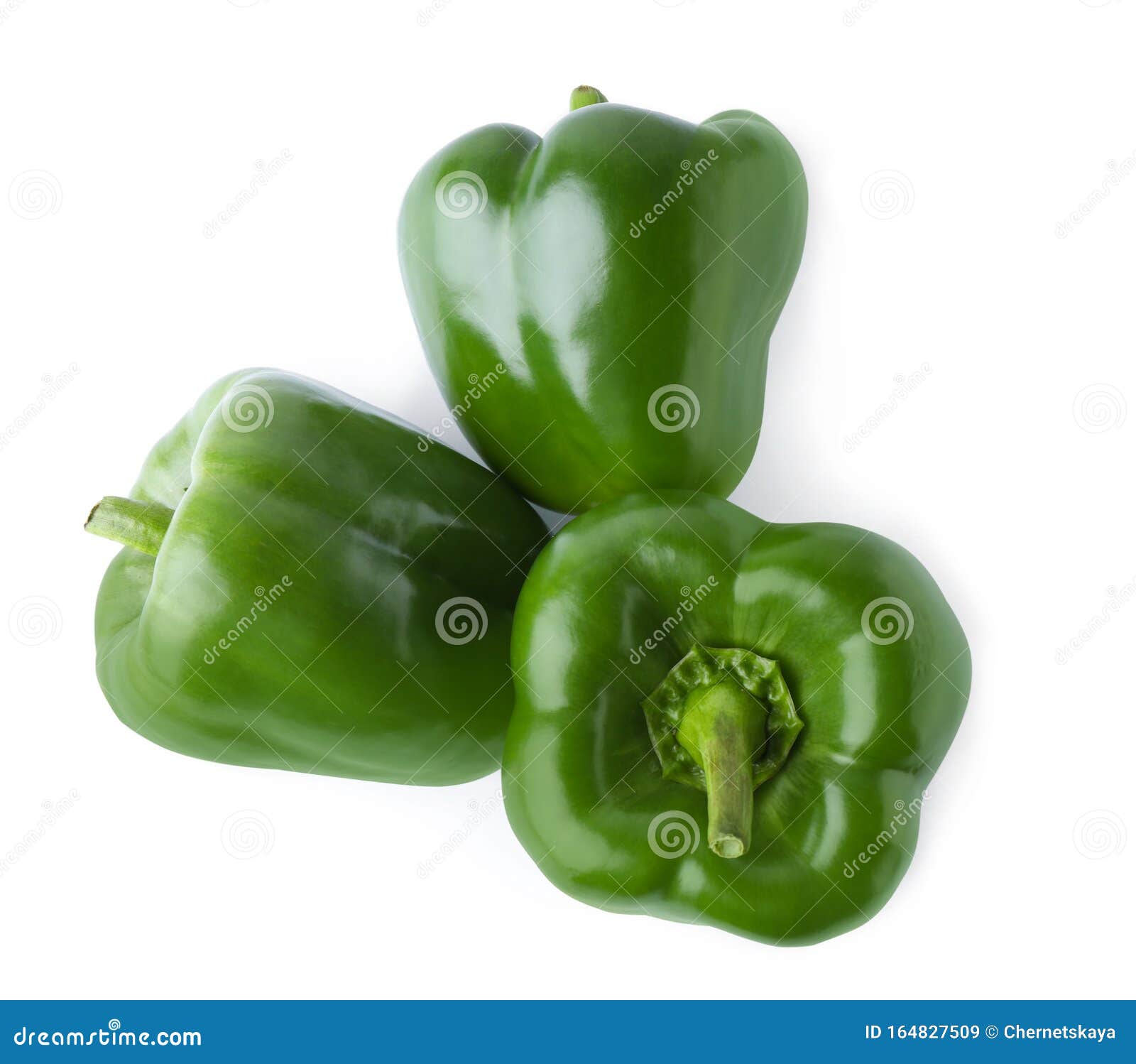 Ripe Green Bell Peppers Isolated on White Stock Image Image of