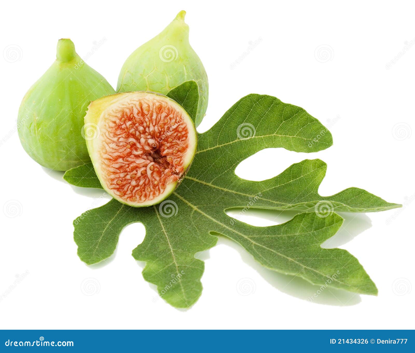 Ripe Green Fig Fruits and Leaf Stock Photo Image of natural, studio