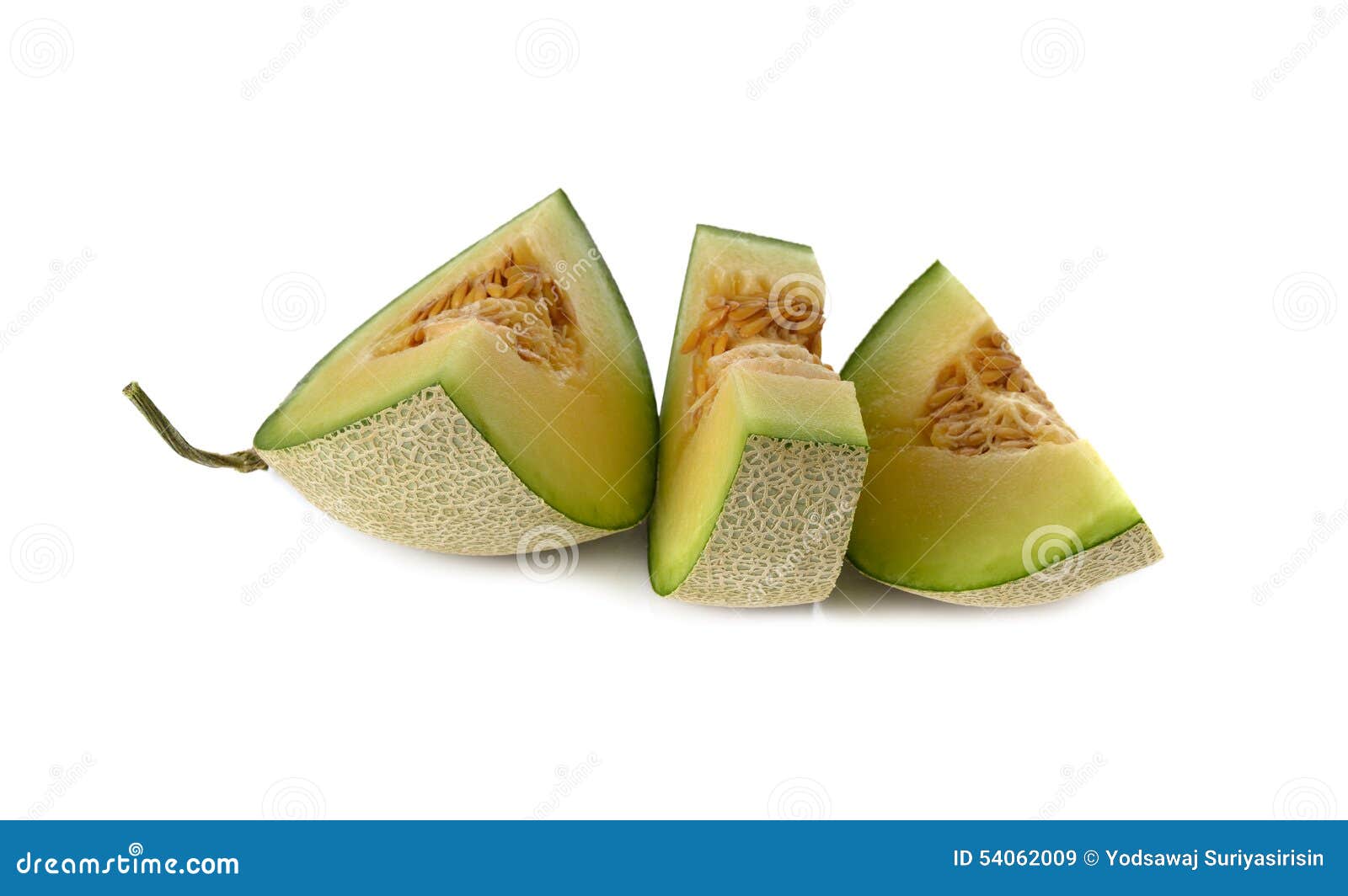 Ripe Green Melon with Stem on White Stock Image Image of vegetable