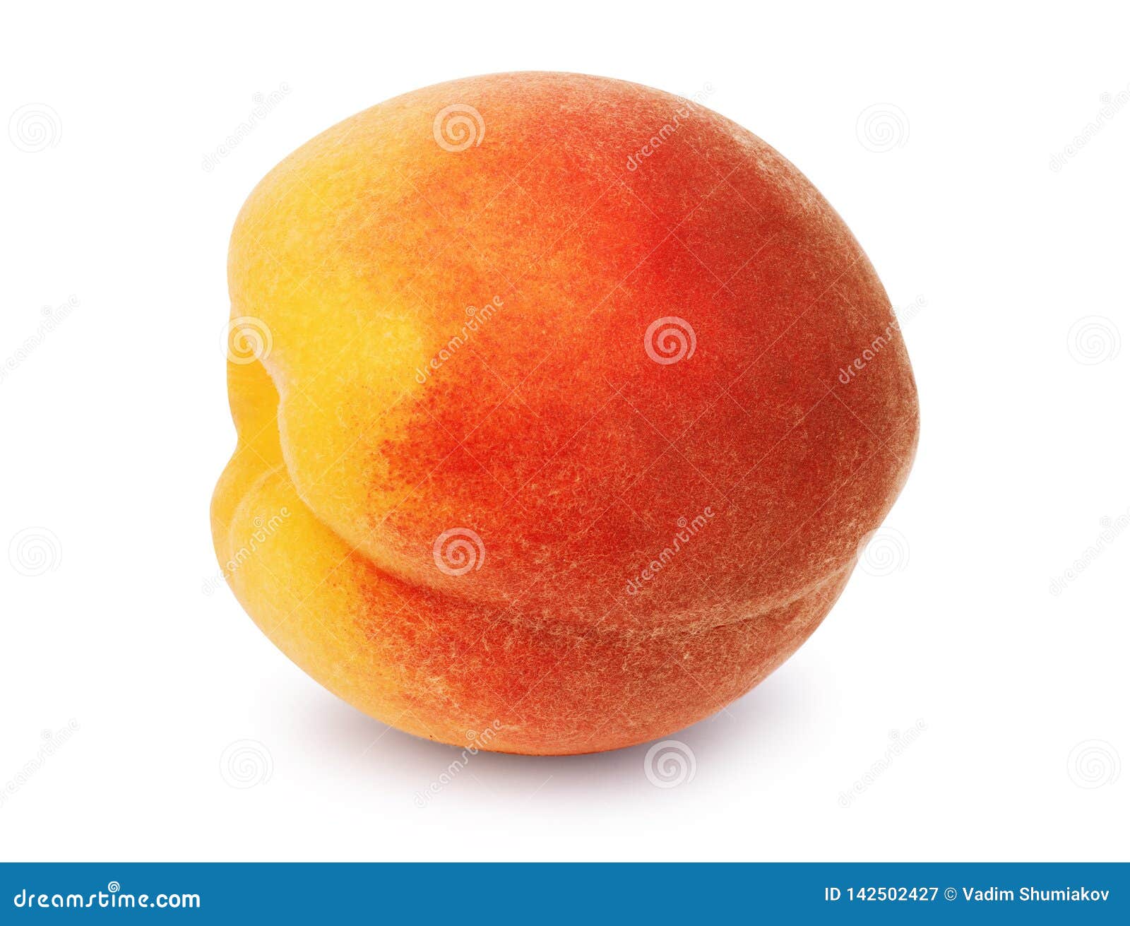 ripe juicy peach on a white background