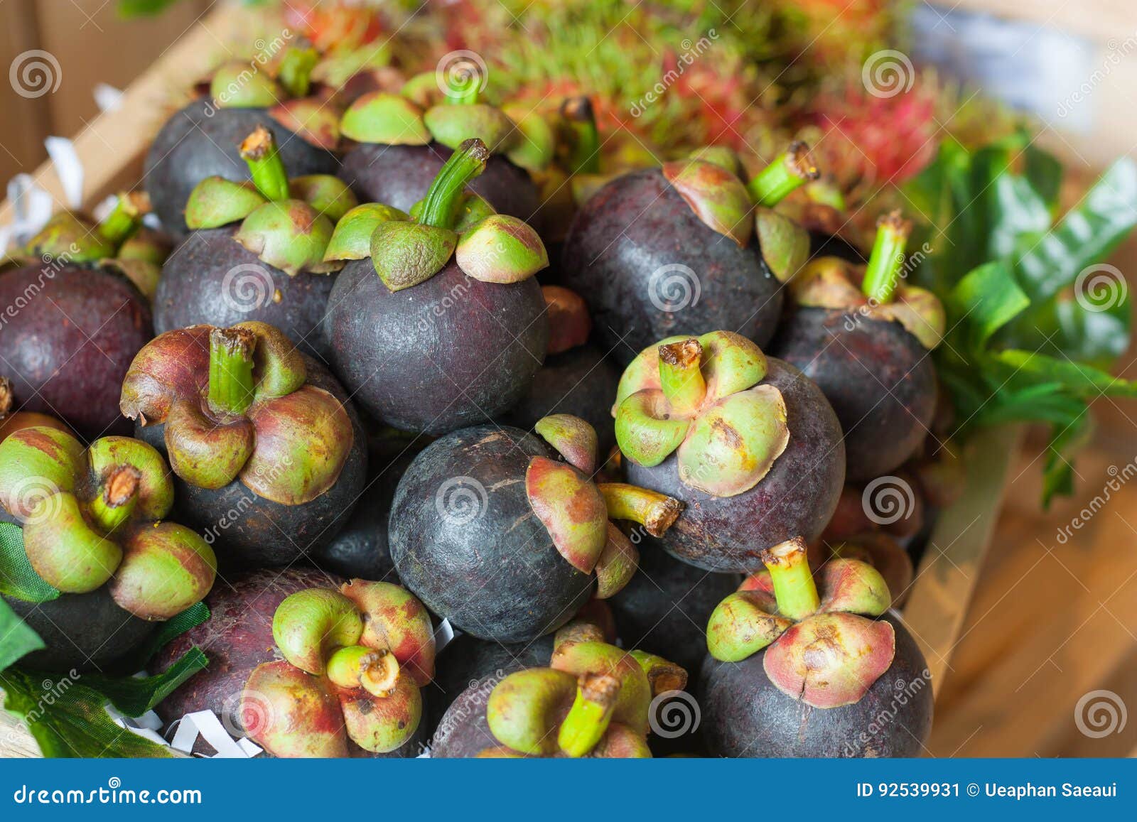 Ripe Mangosteen, the Mangosteen is a Queen of Fruit. Stock Image