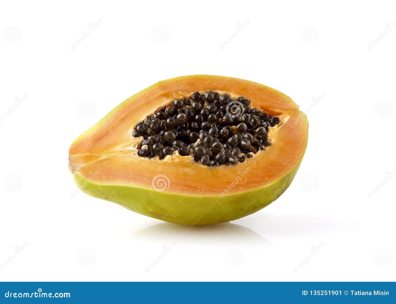 Ripe Papaya on White Background Stock Image Image of background, closeup 135251901