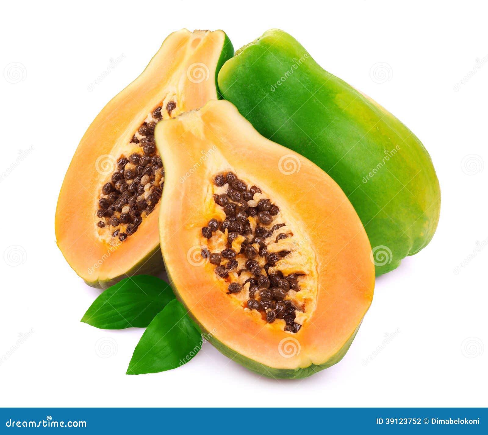 Ripe papaya on white stock photo. Image of papaya, organic 39123752