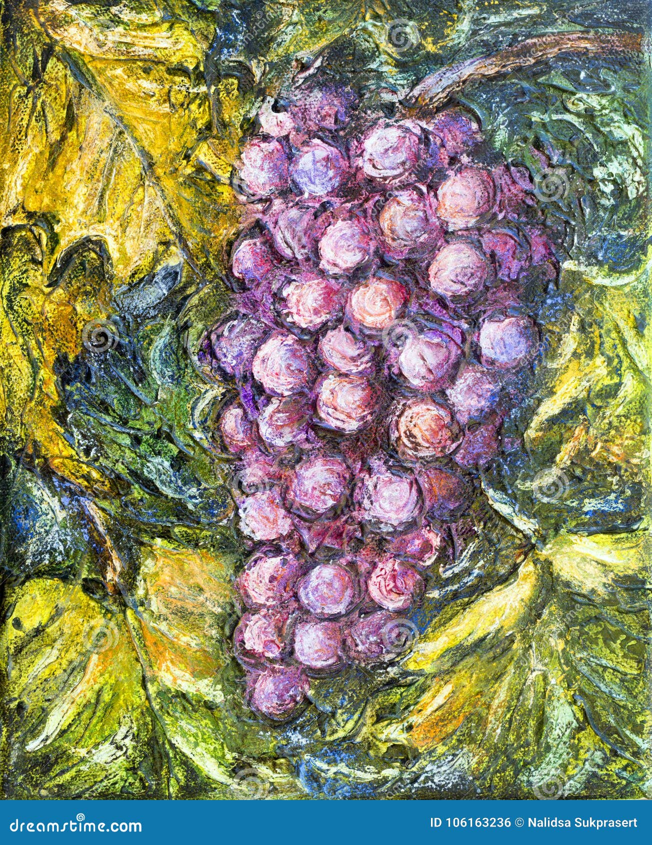 ripe pinot grigio grape painting