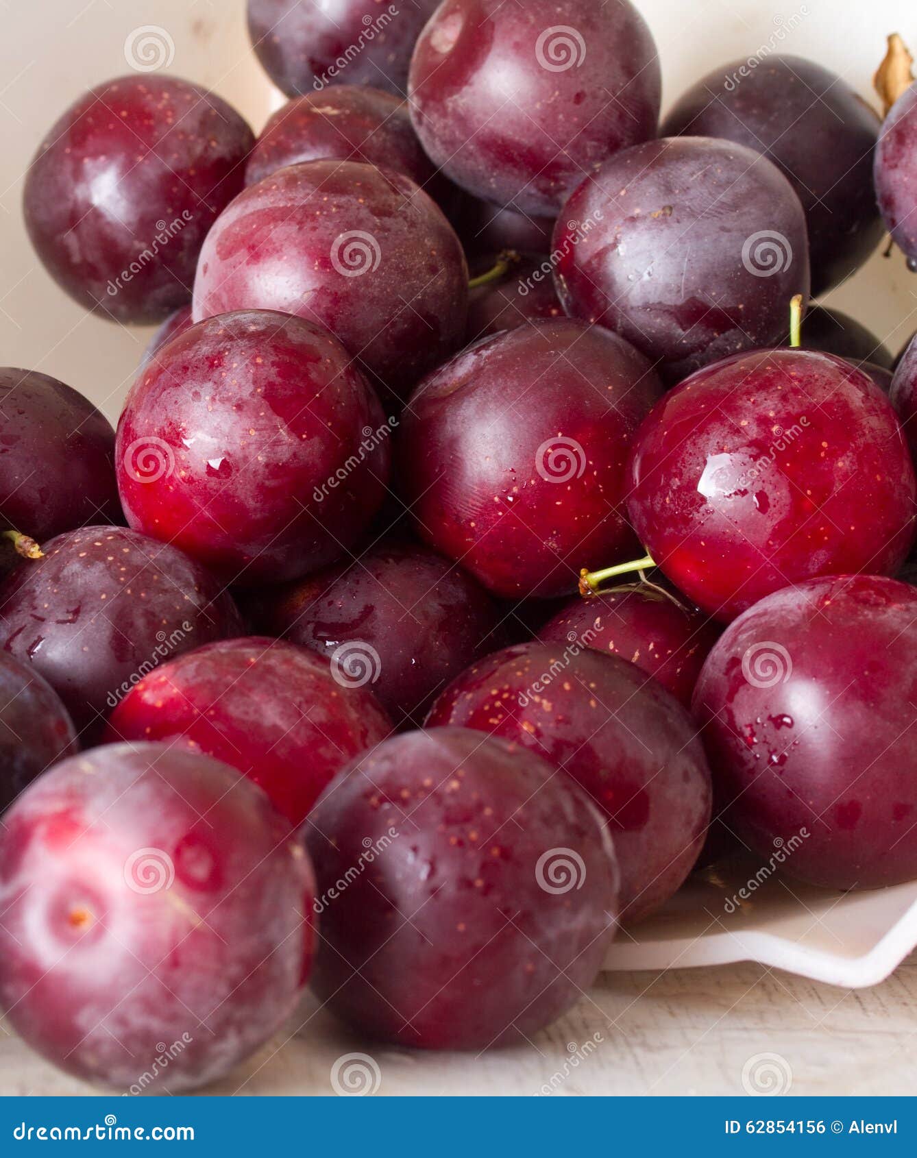 Ripe Plums and Cherryplum on a Table Stock Photo Image of acid, oval