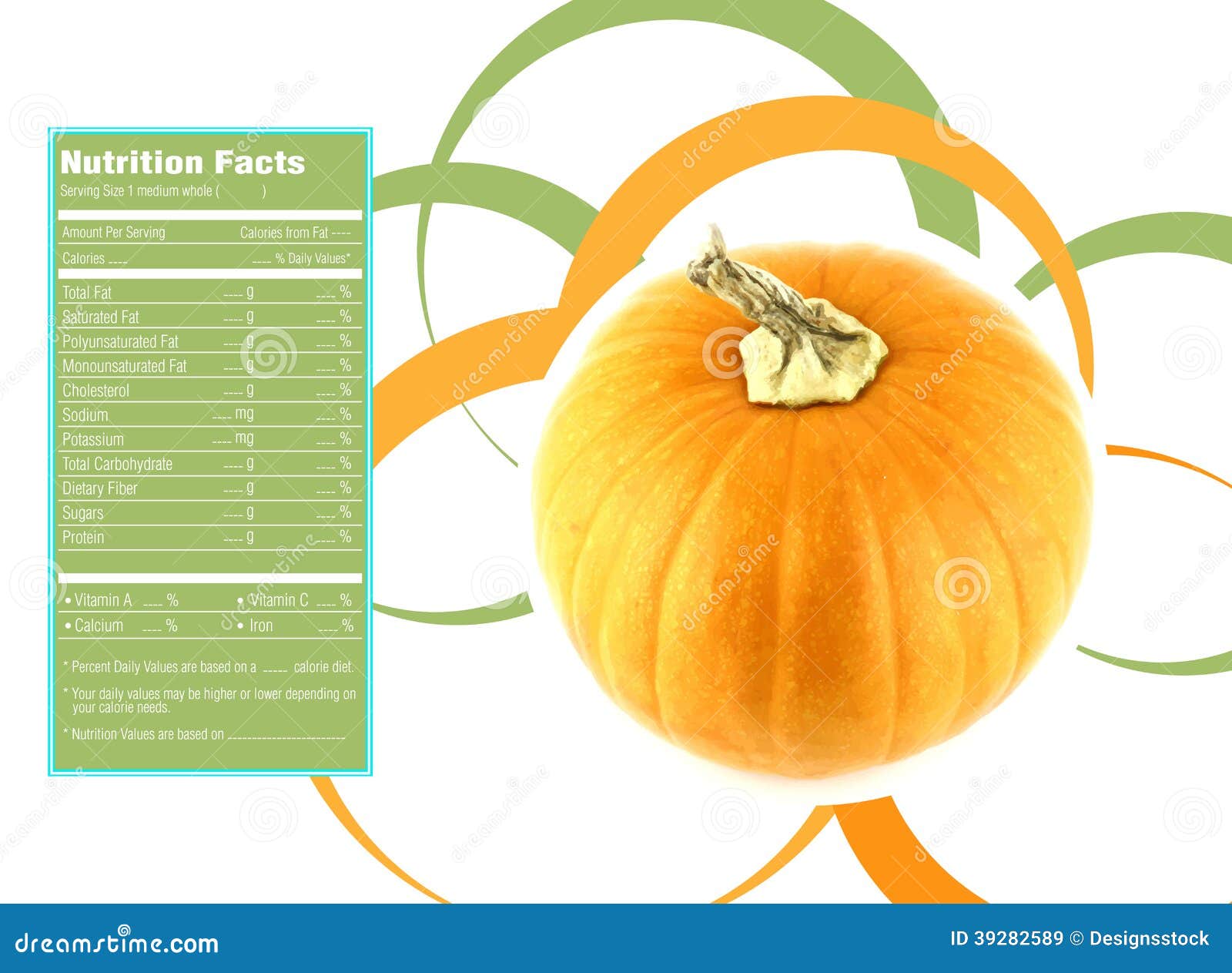 Ripe Pumpkin Nutrition Facts Stock Vector Illustration of circles