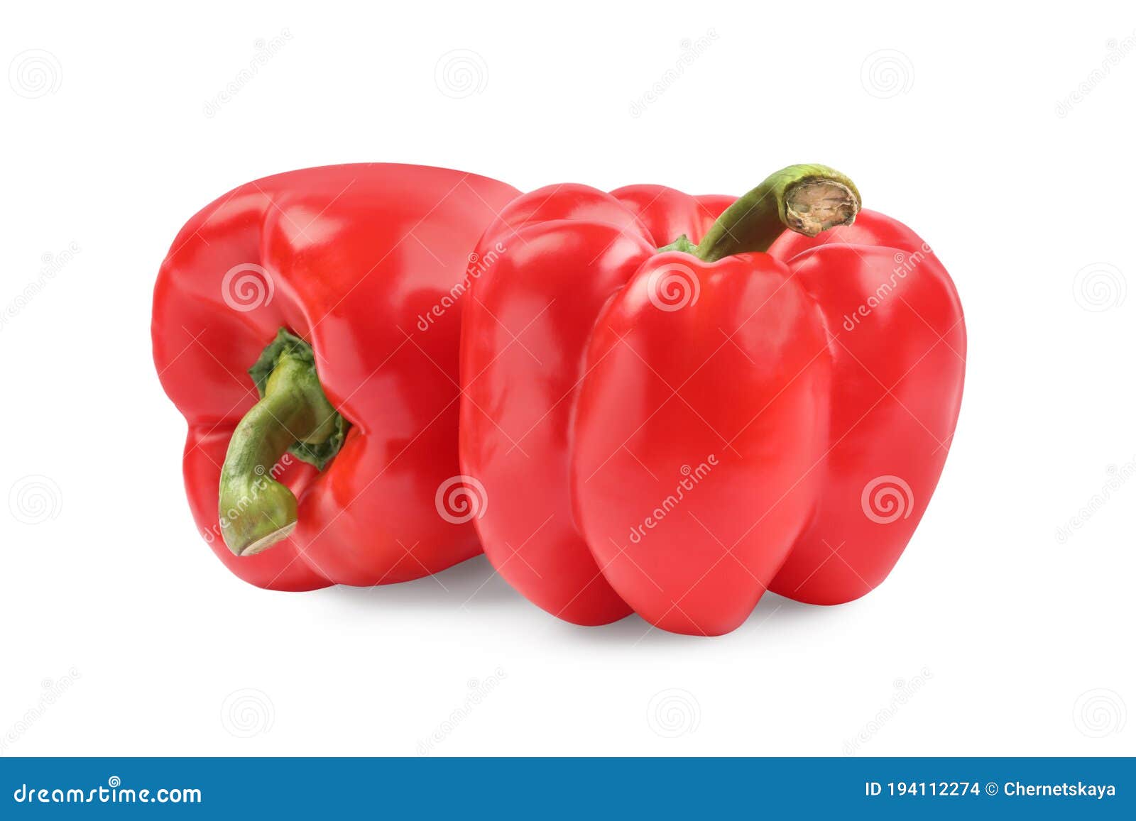 Ripe Red Bell Peppers Isolated Stock Photo Image of ingredient