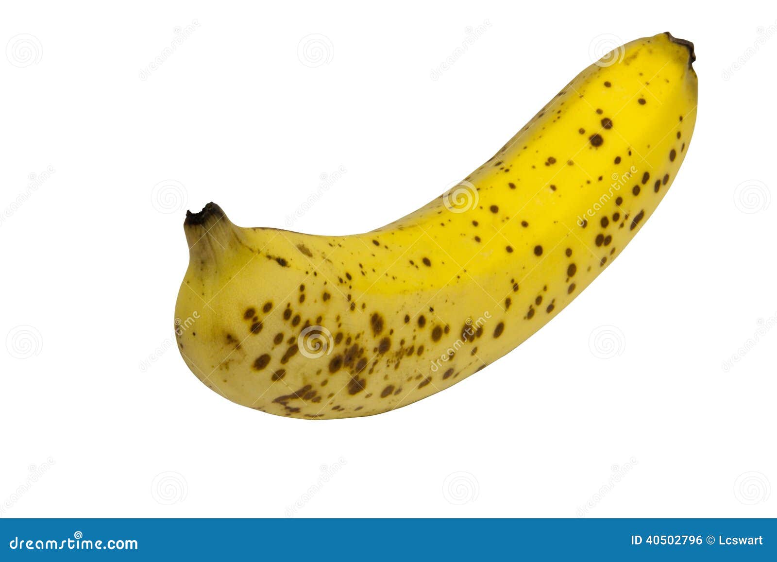 Ripe Single Yellow Banana with Spotted Peel Stock Photo Image of