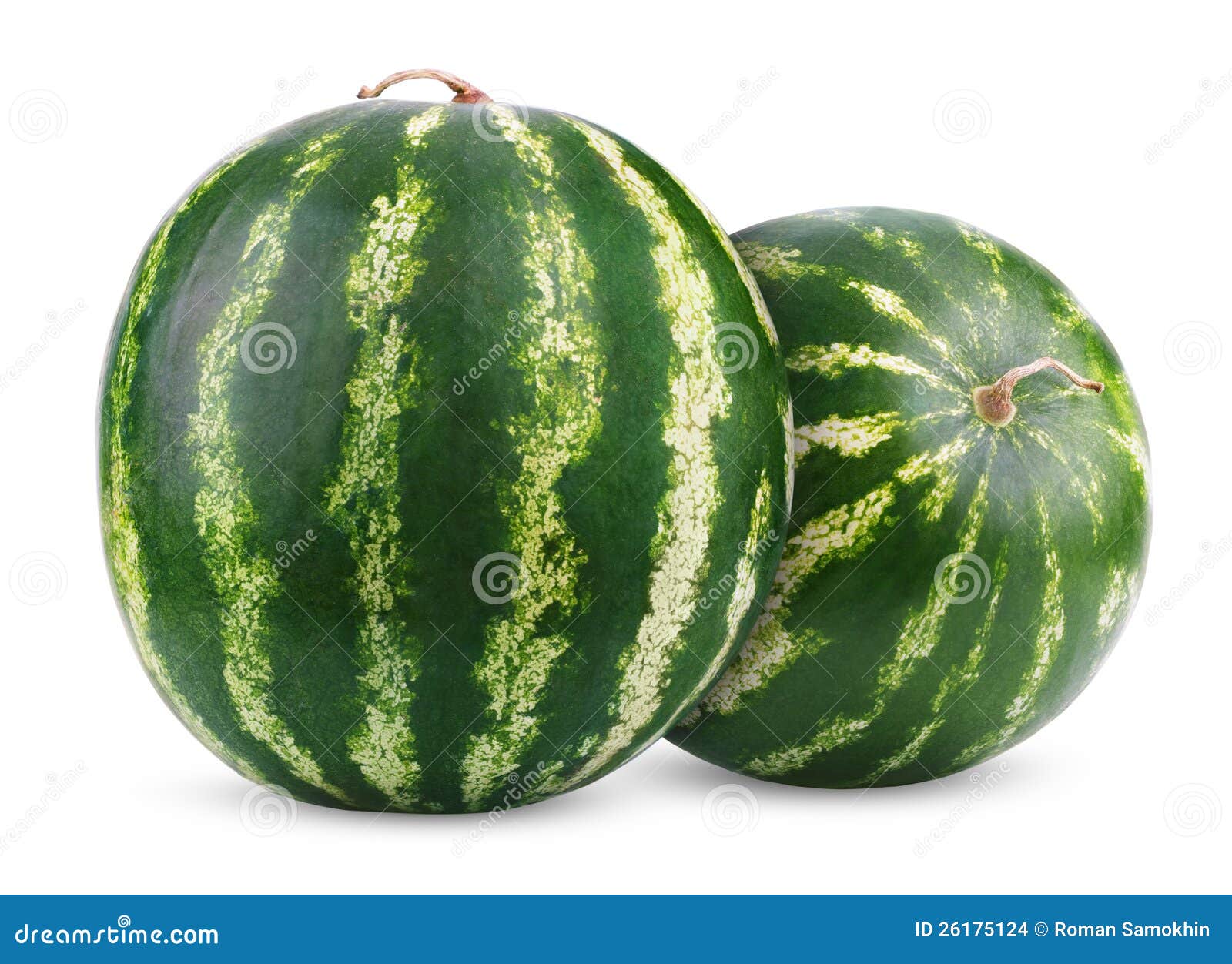 Ripe Watermelons Berry Isolated On White Stock Photo Image Of