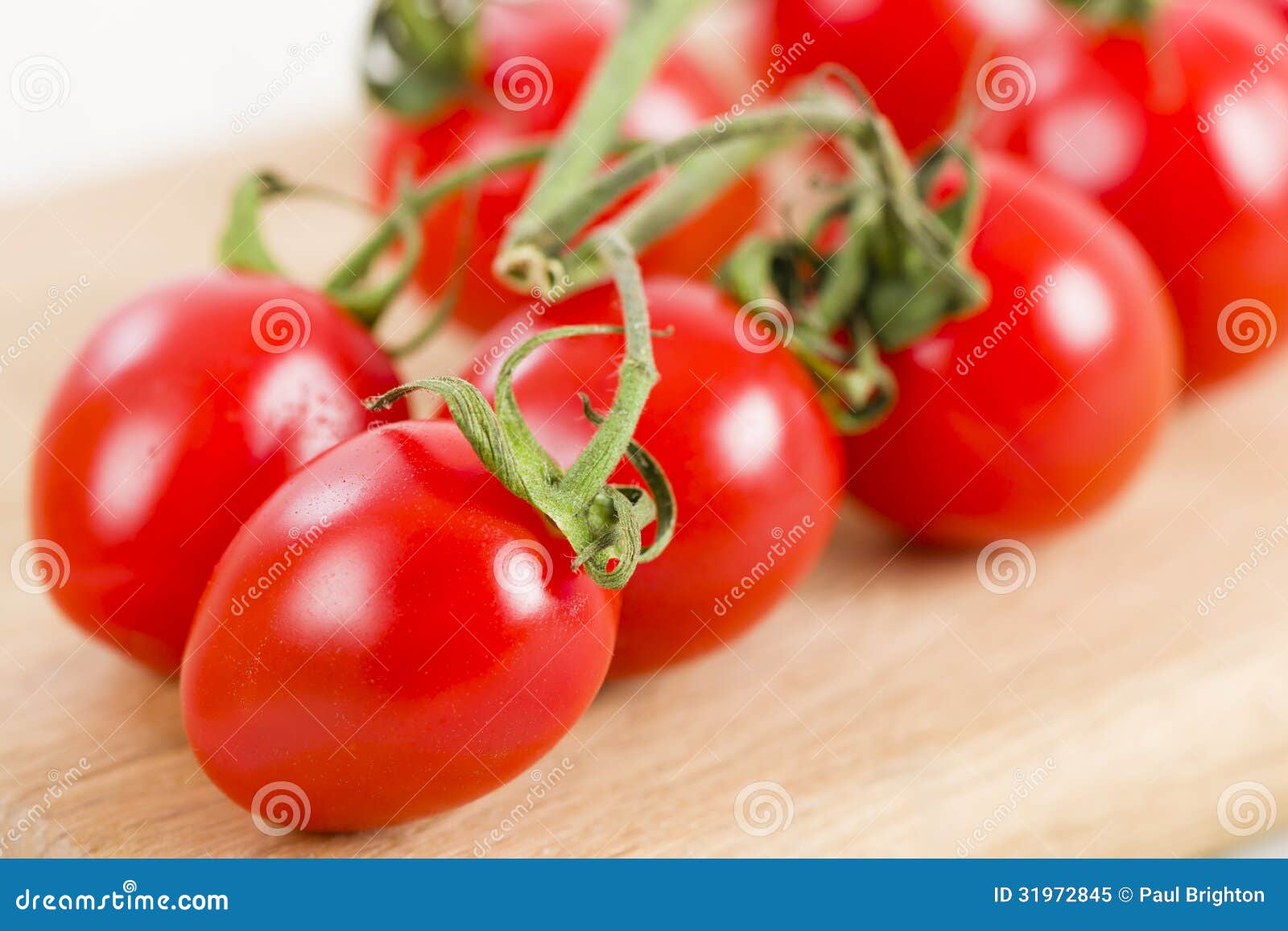 Ripened Tomatoes on the Vine Stock Image Image of board, delicious