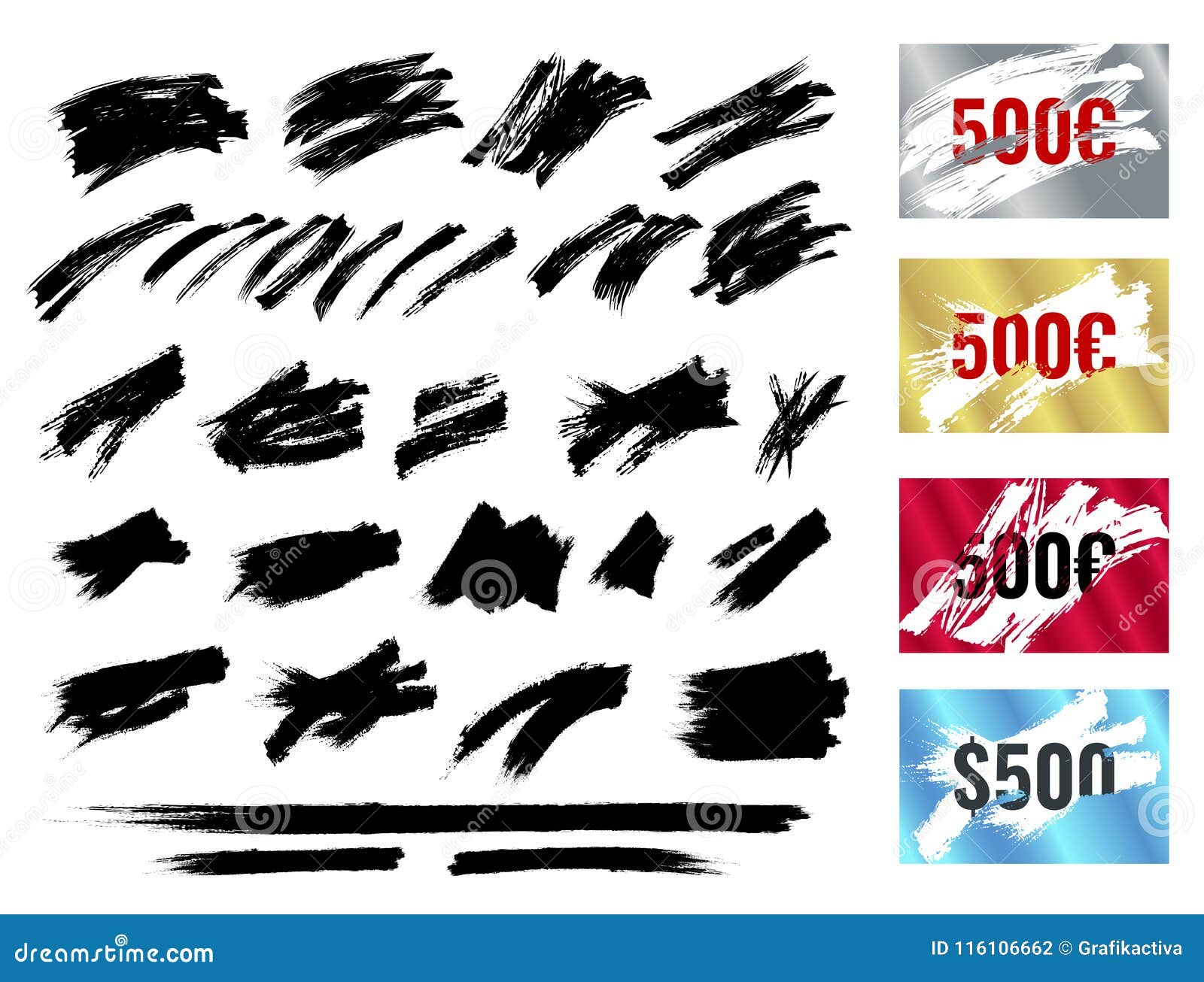 ripped effect marks. suitable for scratch card game and win. brushes.