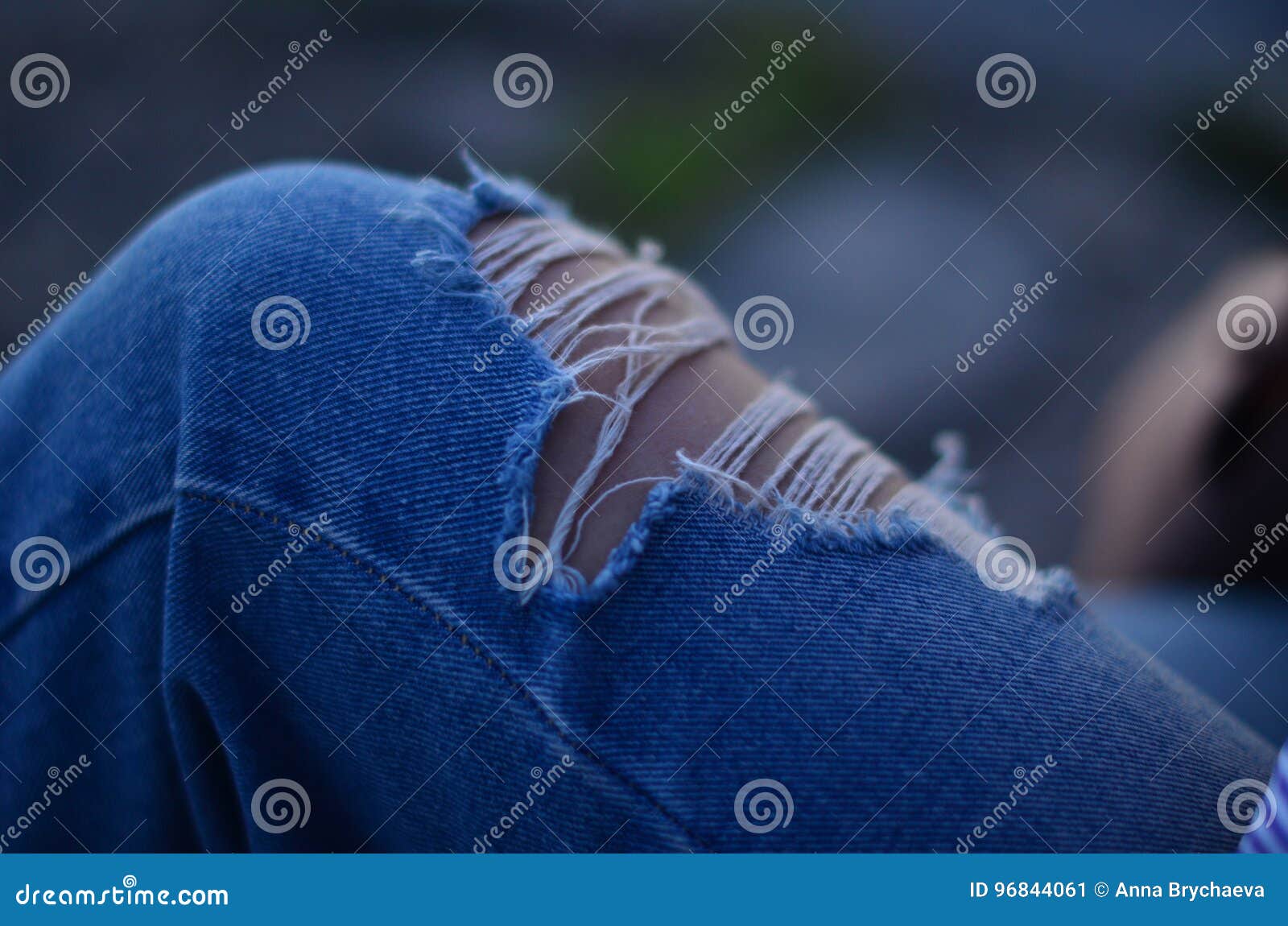 Ripped jeans stock image. Image of embankment, ragged - 96844061
