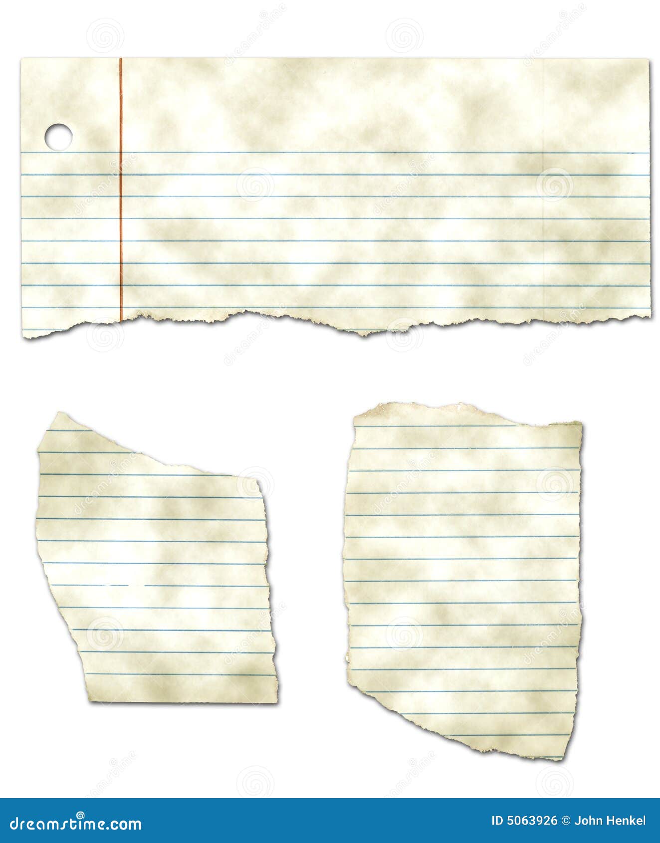 ripped looseleaf paper collection - dirty