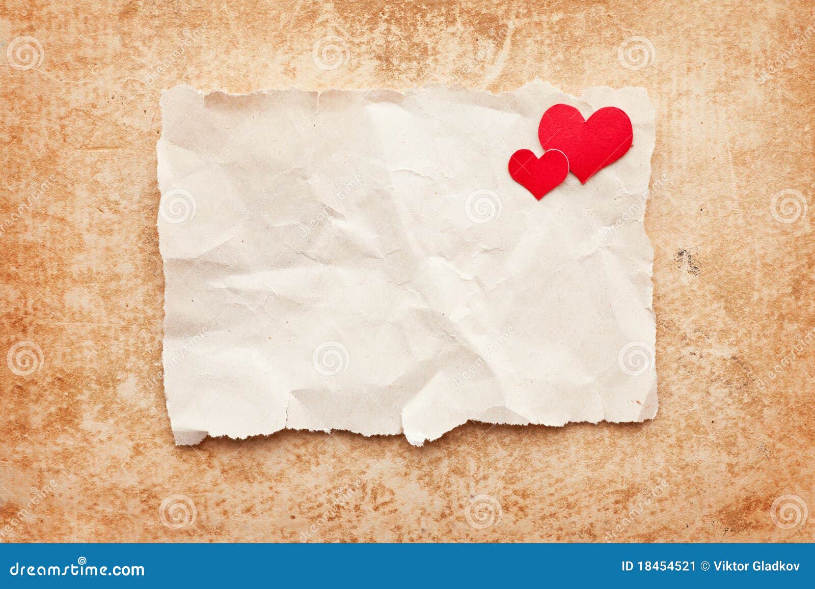 Ripped Piece of Paper. Love Letter Stock Image - Image of