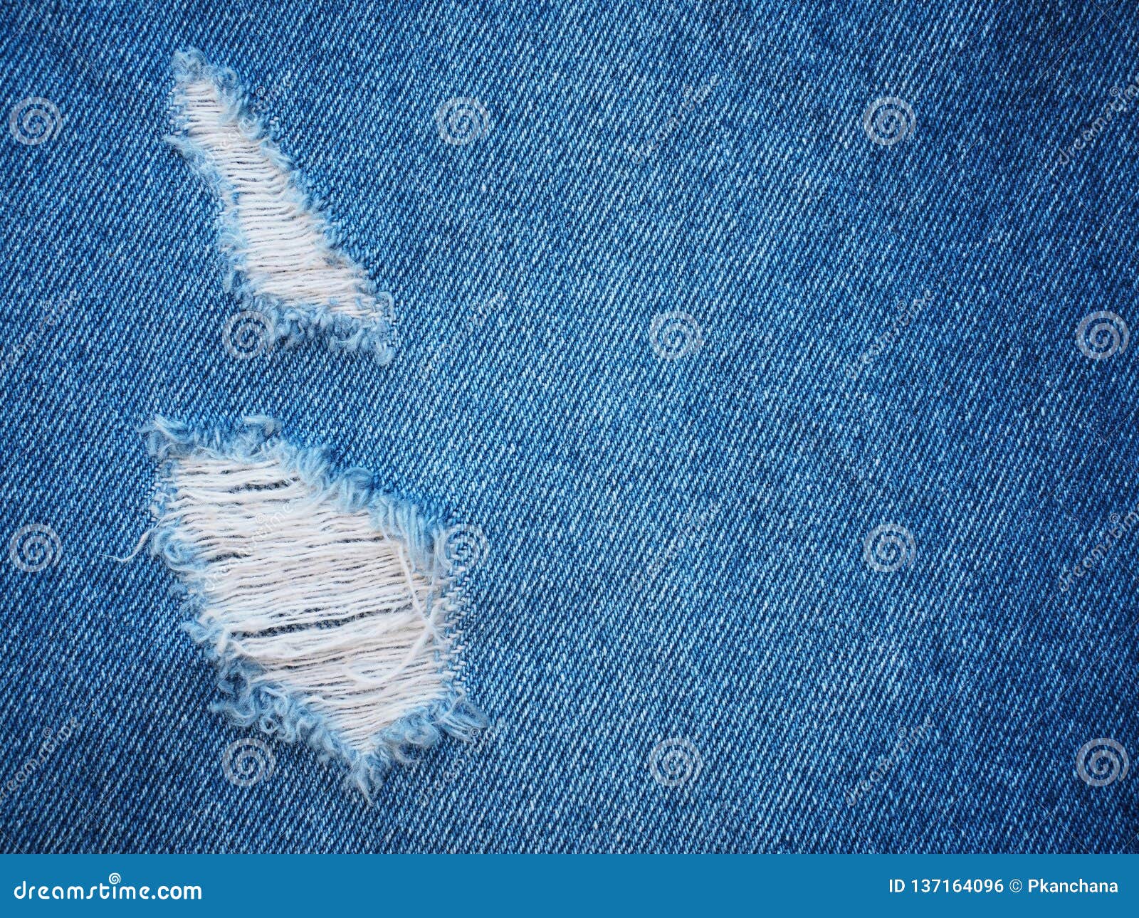 Ripped Torn Pattern of Light Blue Jeans Stock Photo - Image of denim ...