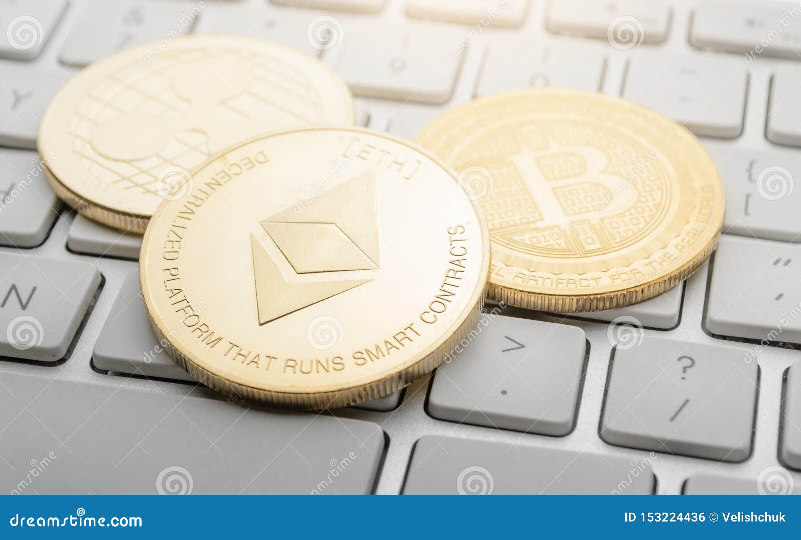 Ripple, Bitcoin, Ethereum On The Keyboard Stock Photo - Image of commerce, coins: 153224436