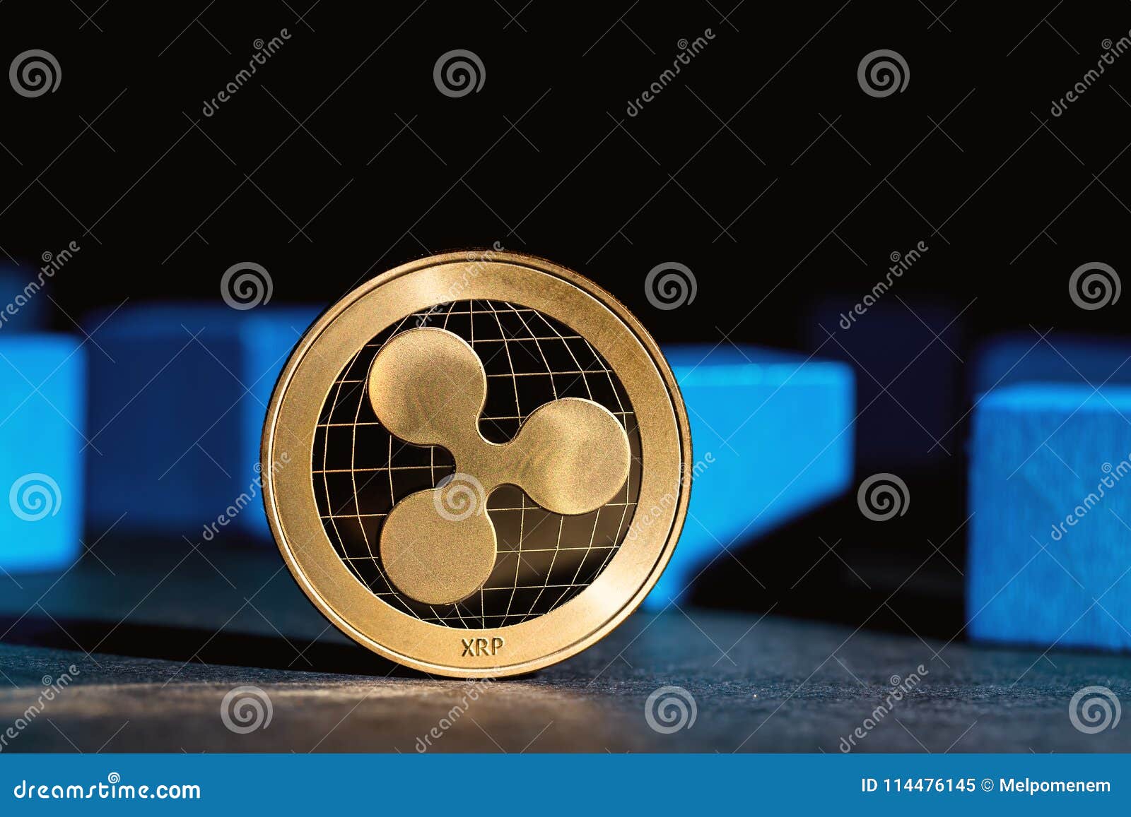 Ripple cryptocurrency coin stock image. Image of money ...