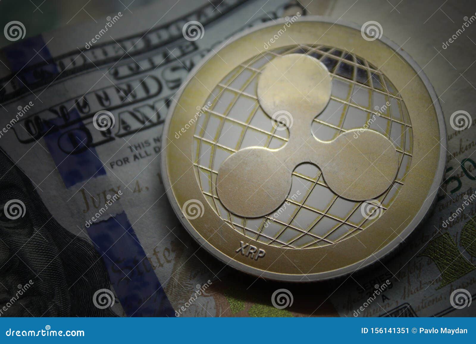 Ripple XRP Cryptocurrency stock image. Image of bills ...