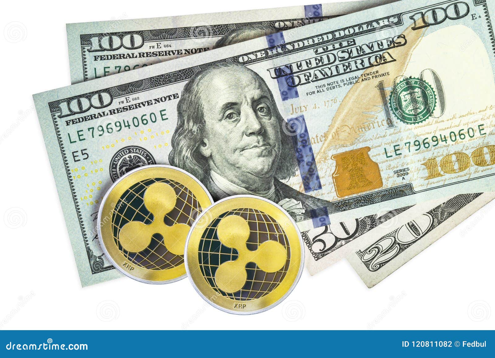ripplecoin on hundred dollar bills. cryptocurrency