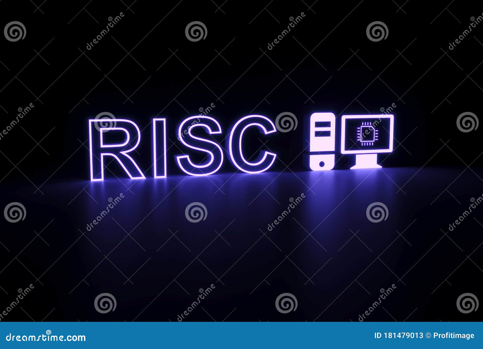 risc neon concept self illumination background