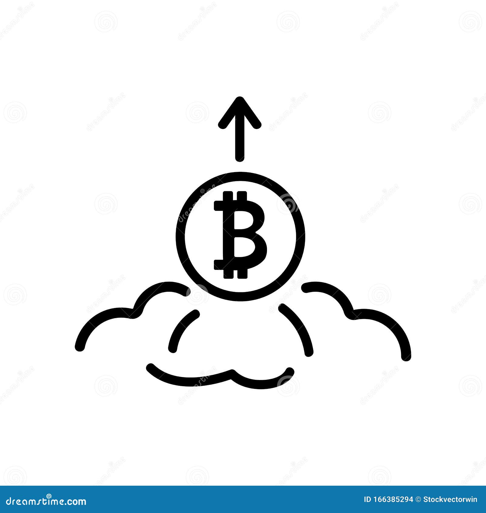 The Rise Of Bitcoin Icon Vector Isolated Contour Symbol Illustration Stock Vector Illustration Of Finance Currency