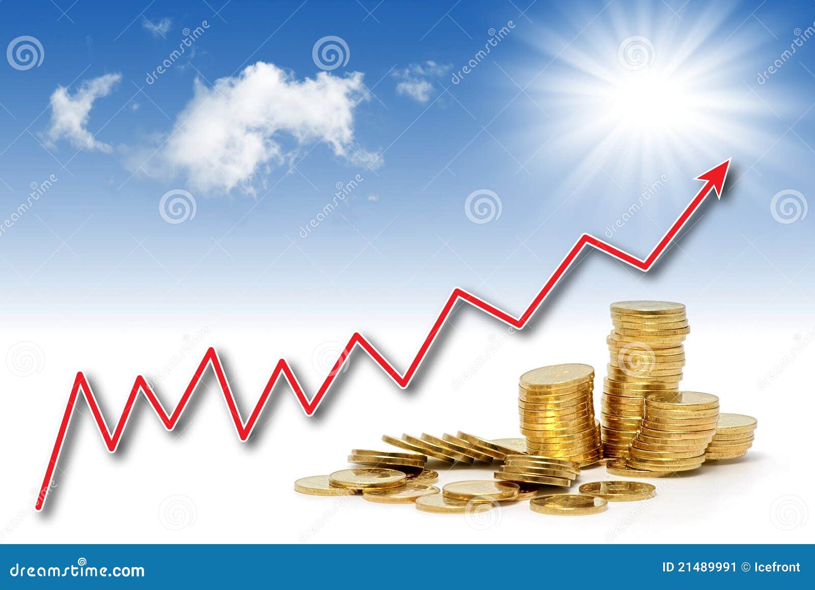 Rising gold value stock illustration. Illustration of calculation