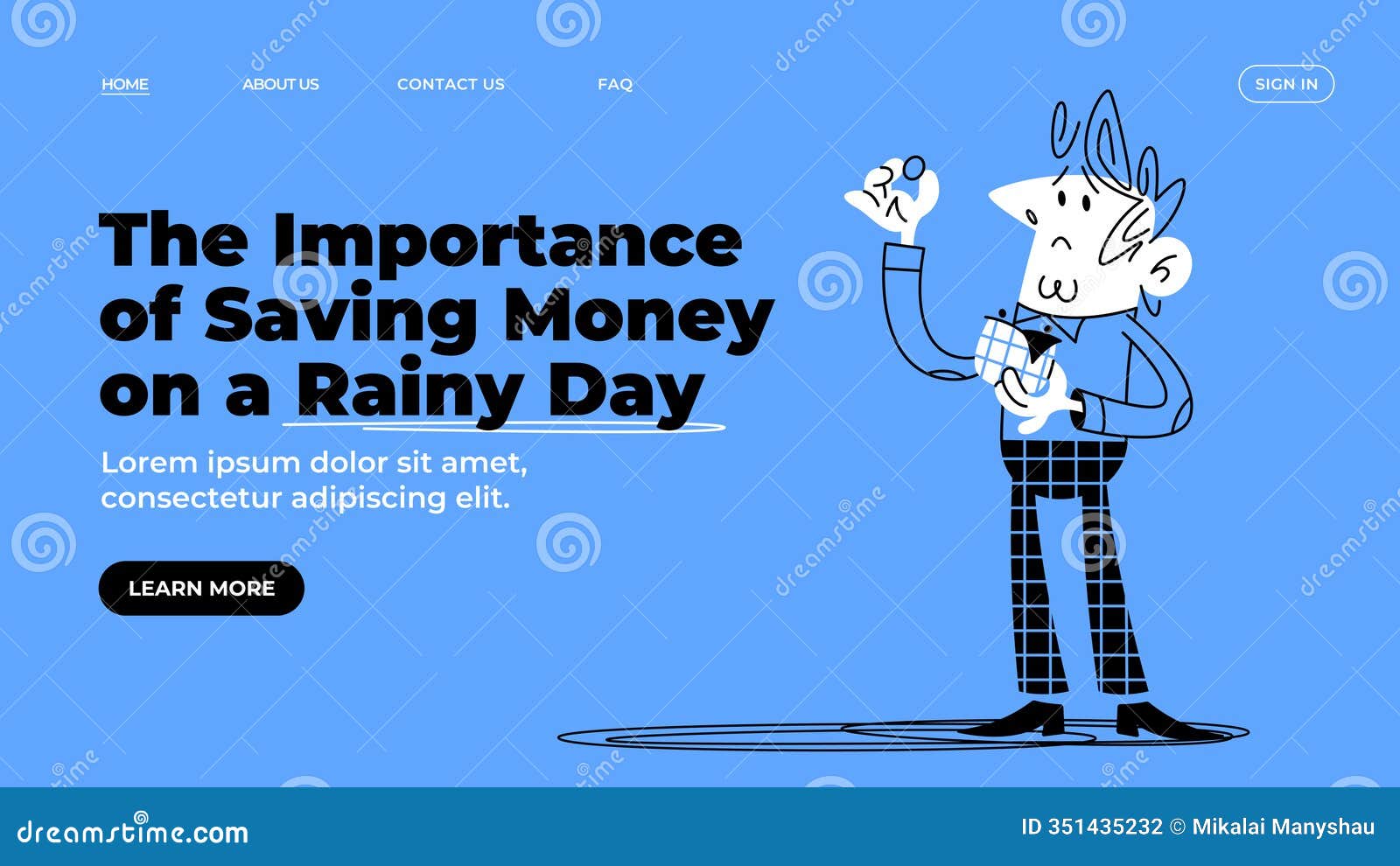 rising inflation. the economic crisis. template of web banner and landing page. doodle  .