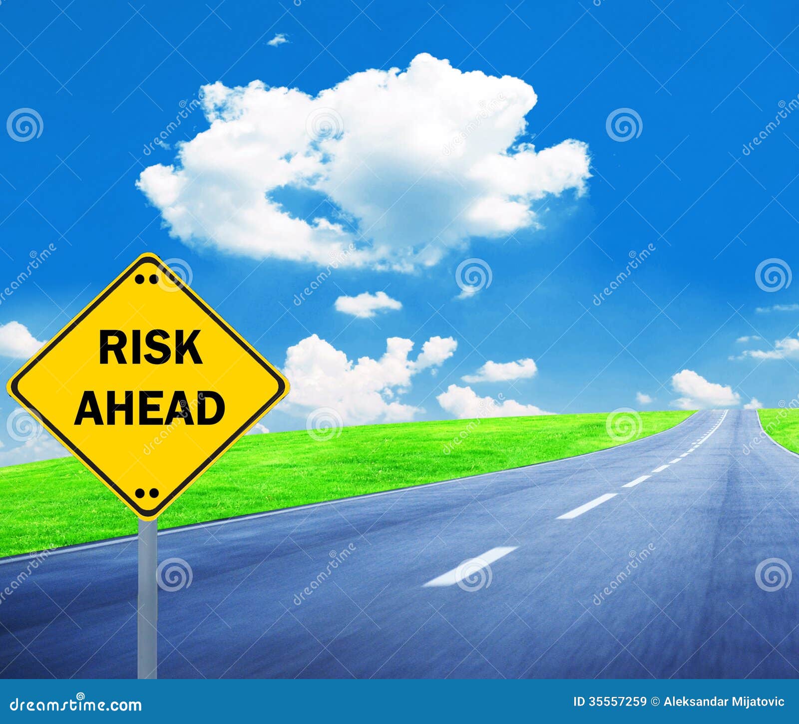 RISK AHEAD Sign - Business Concept Stock Image - Image of difficult