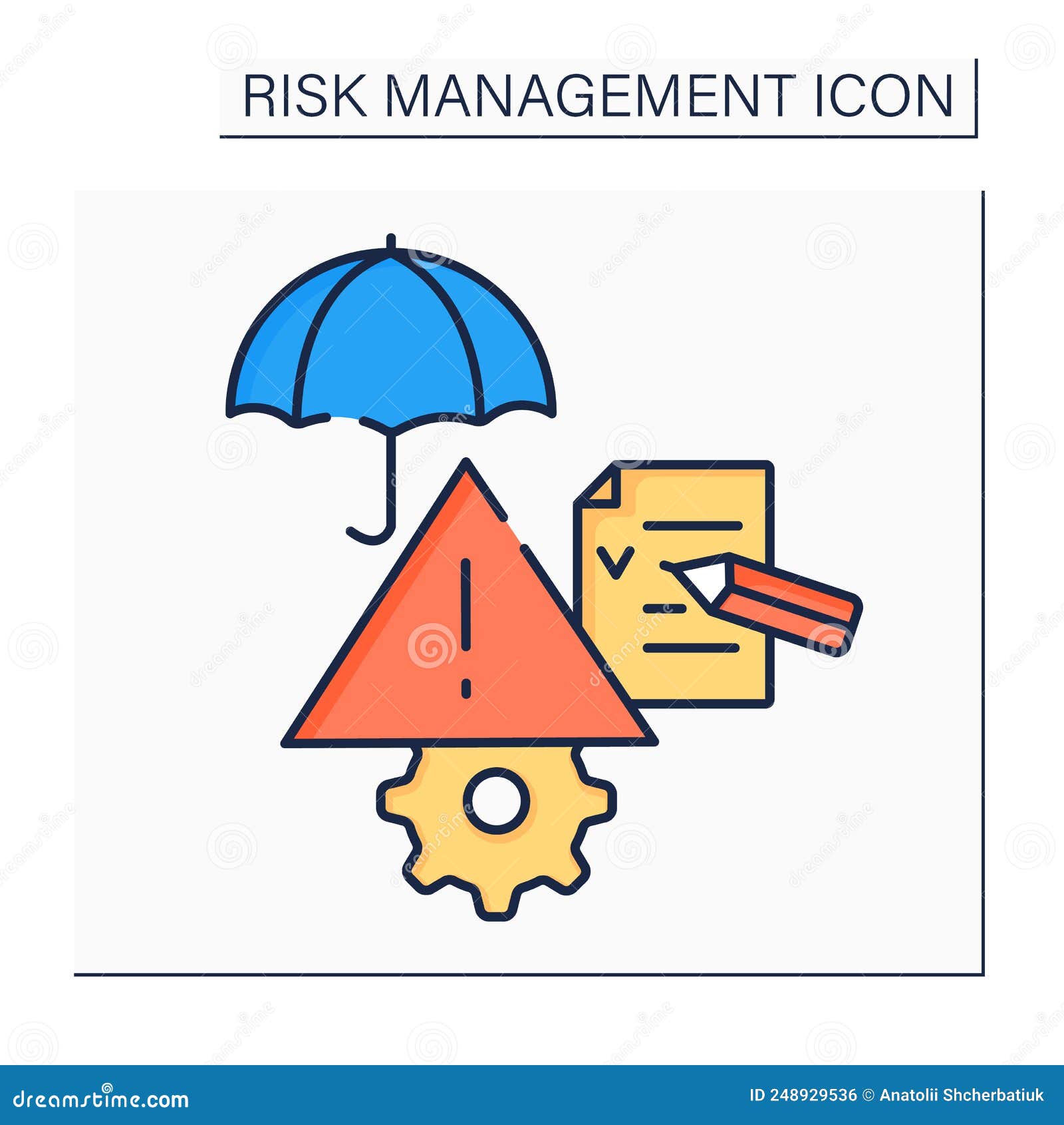 Risk assessment color icon stock vector. Illustration of account