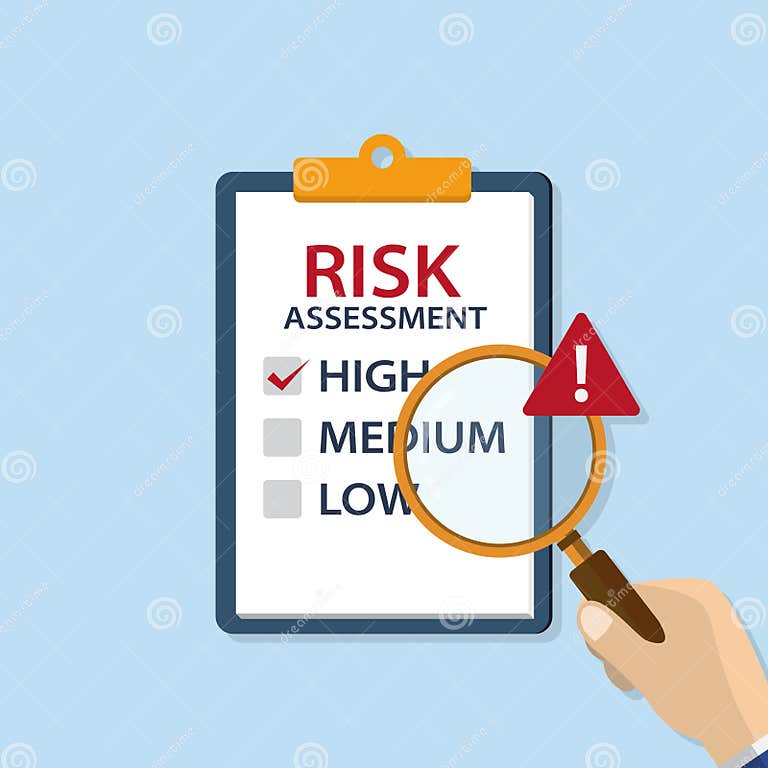 Risk Assessment or Identification Analysis with Hand Hold Magnifier and