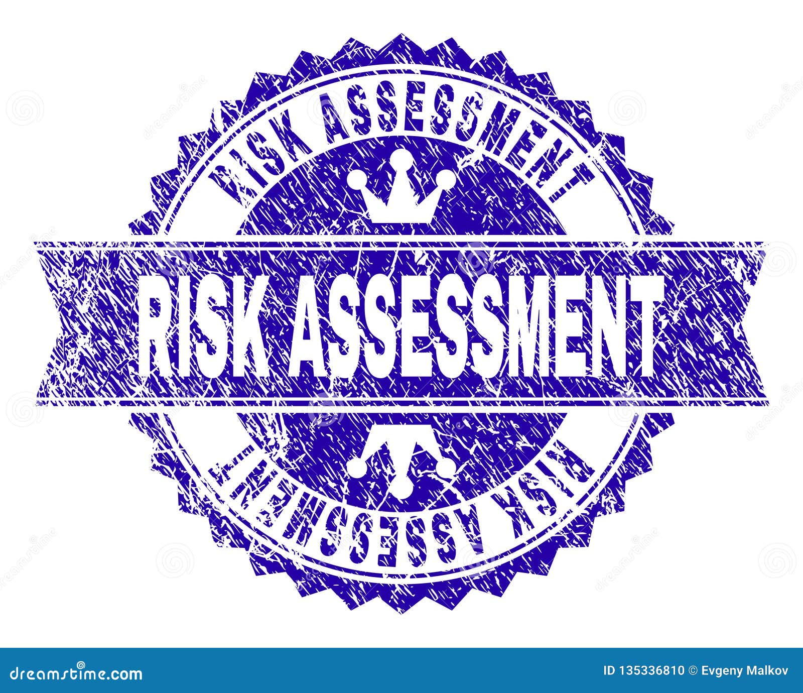 Grunge Textured RISK ASSESSMENT Stamp Seal with Ribbon Stock Vector