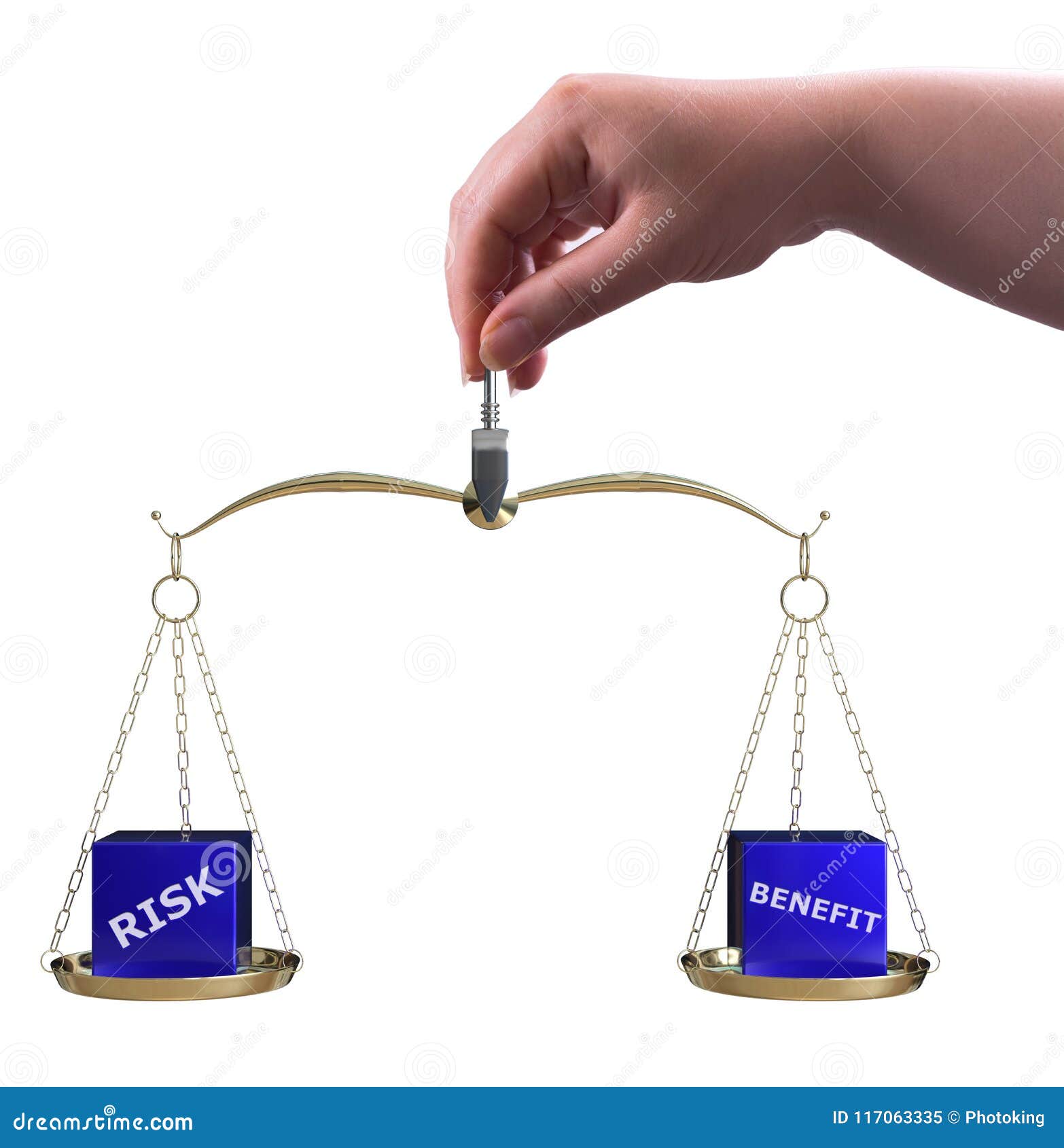 Risk and benefit balance stock illustration. Illustration of