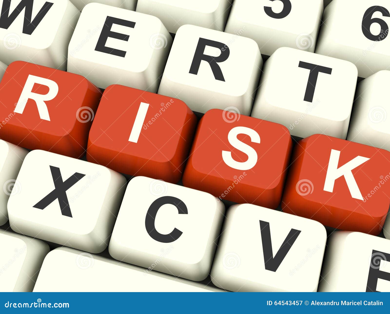risk computer keys showing peril and uncertainty