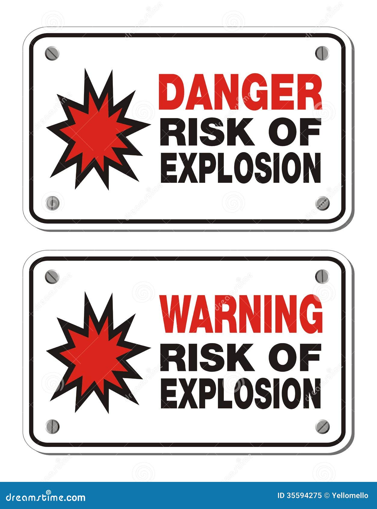 Risk of Explosion - Rectangle Sign Stock Vector - Illustration of