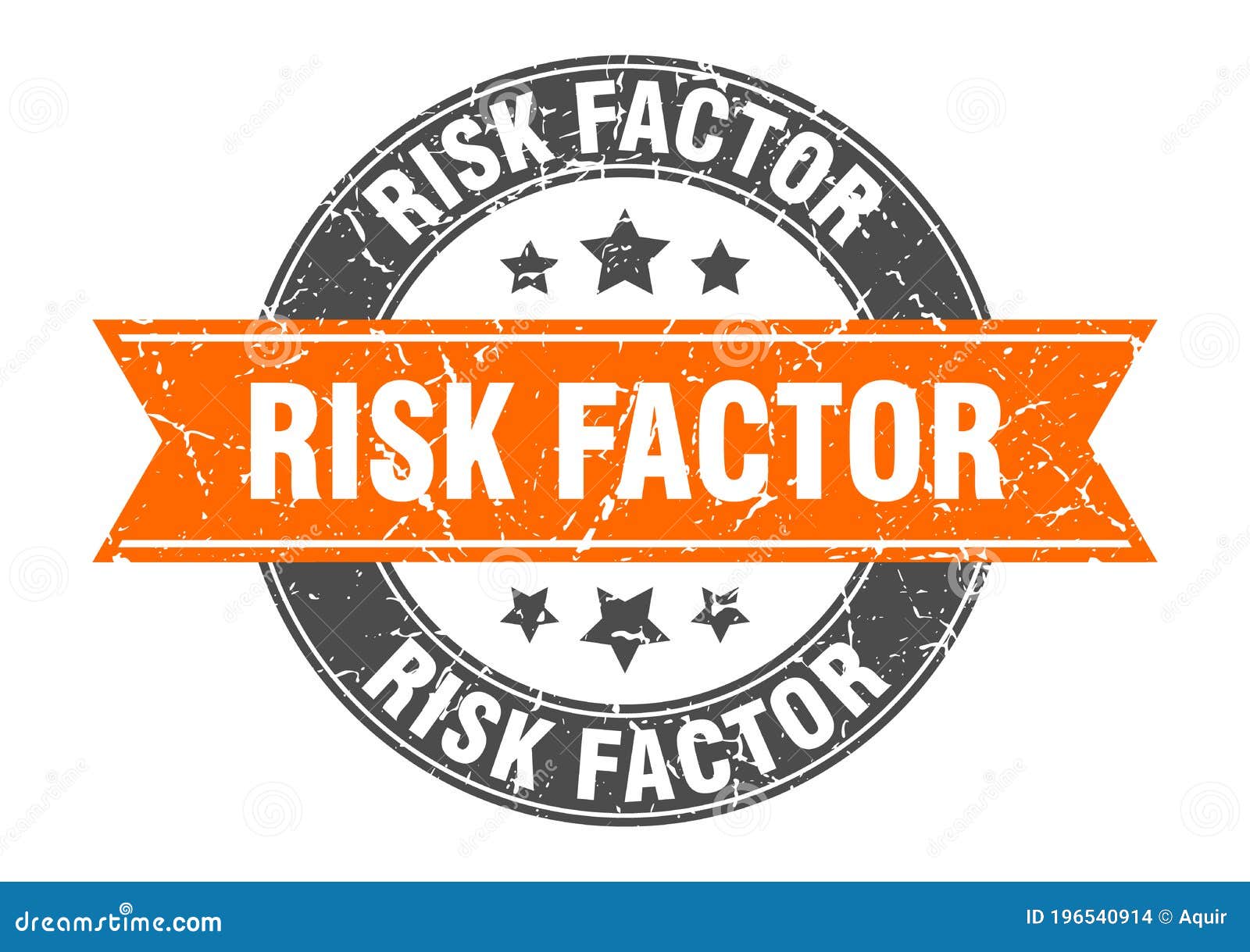 Risk Factor Round Stamp with Ribbon. Label Sign Stock Vector