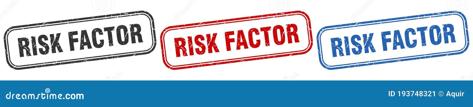 Risk Factor Square Isolated Sign Set. Risk Factor Stamp Stock Vector