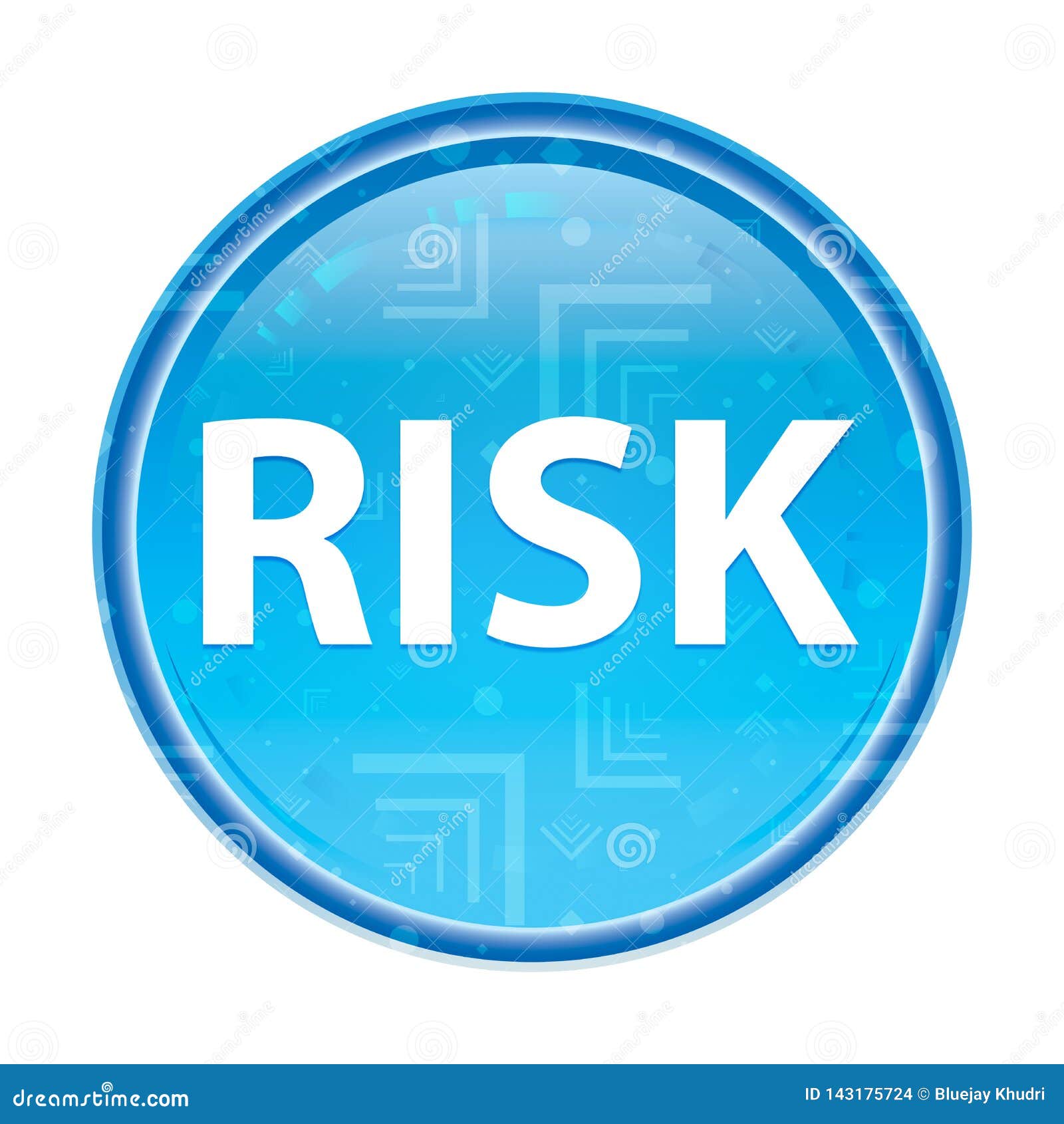 Risk Floral Blue Round Button Stock Illustration - Illustration of