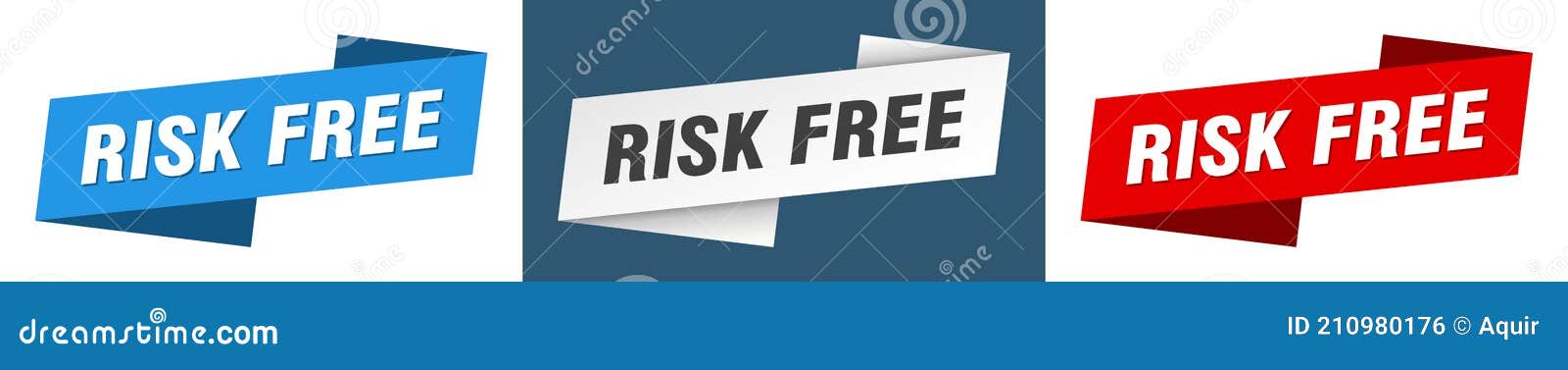 Risk Free Banner. Risk Free Ribbon Label Sign Set Stock Vector