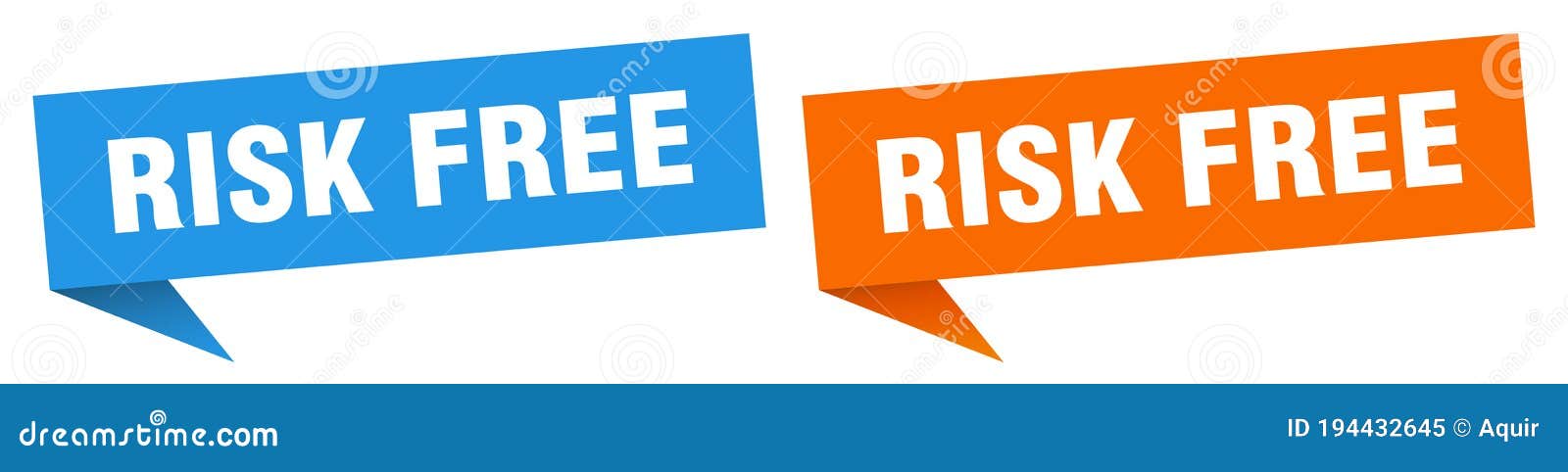 Risk Free Banner. Risk Free Speech Bubble Label Set Stock Vector