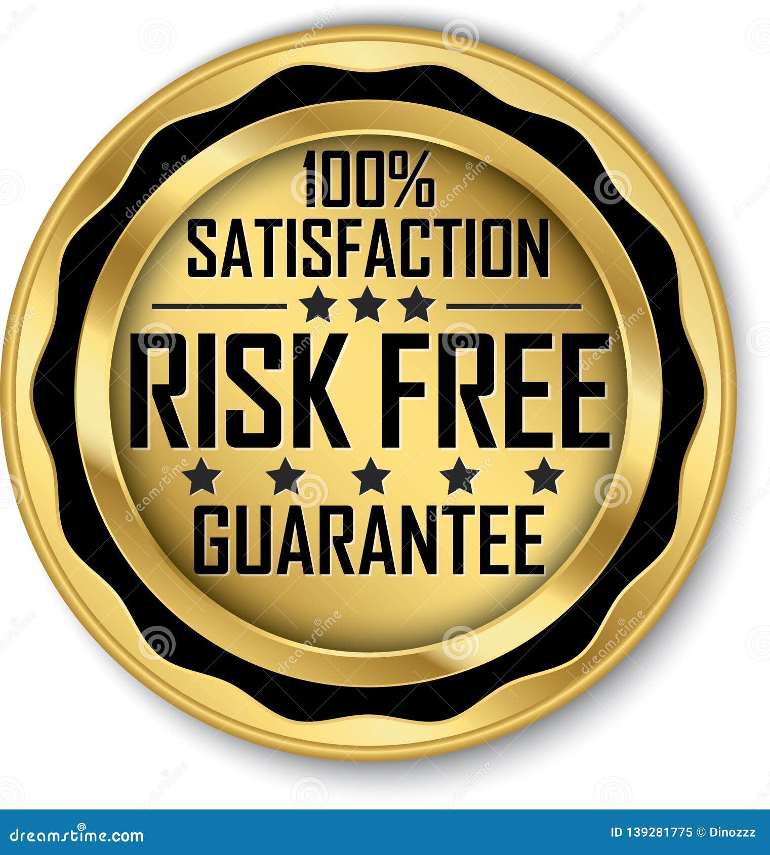 Risk Free Guarantee Label RoyaltyFree Stock Photography