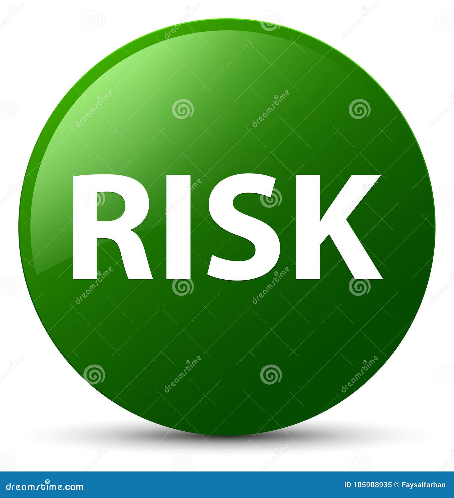 Risk green round button stock illustration. Illustration of risky