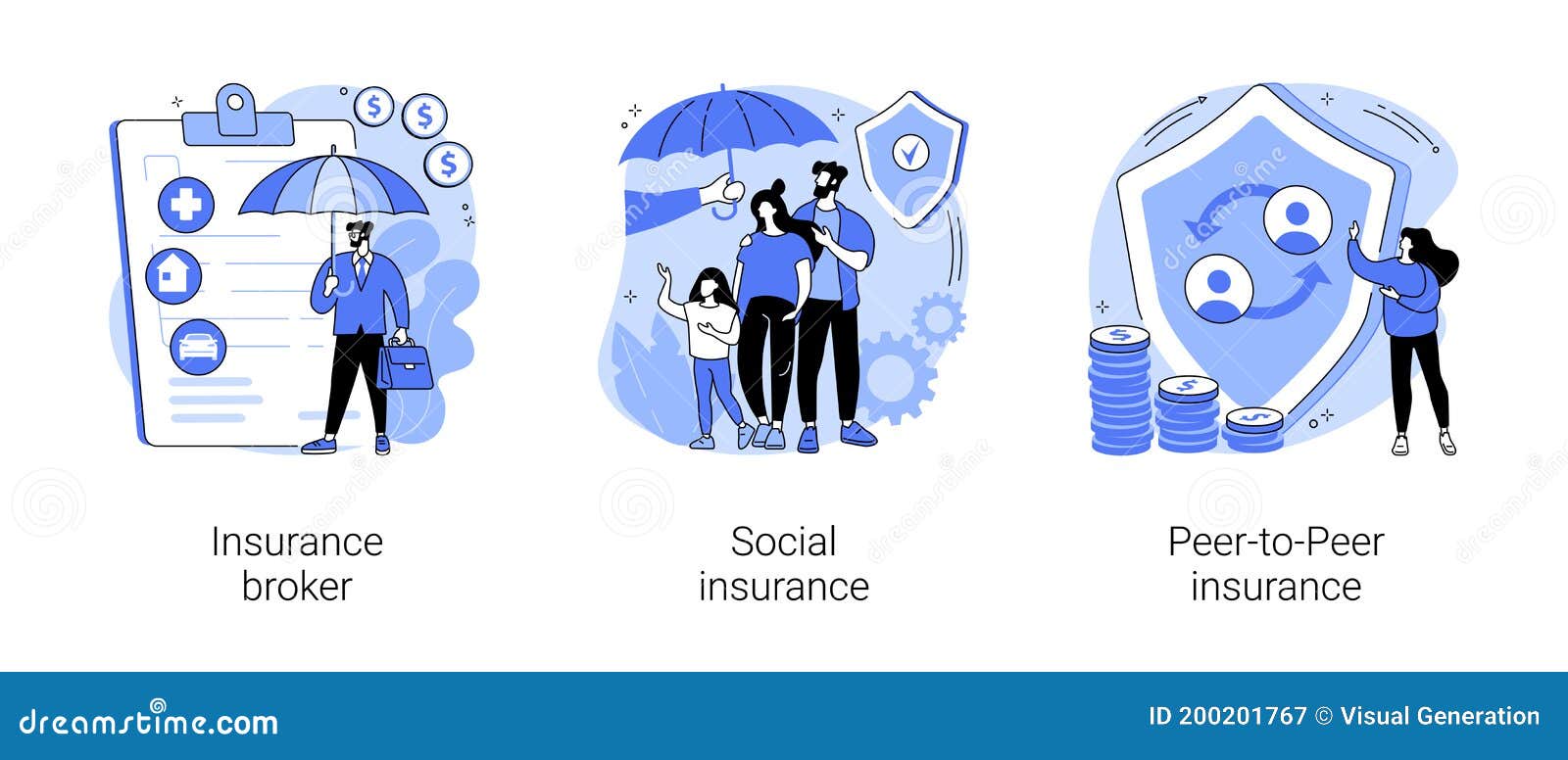 Risk Insurance Abstract Concept Vector Illustrations. Stock Vector